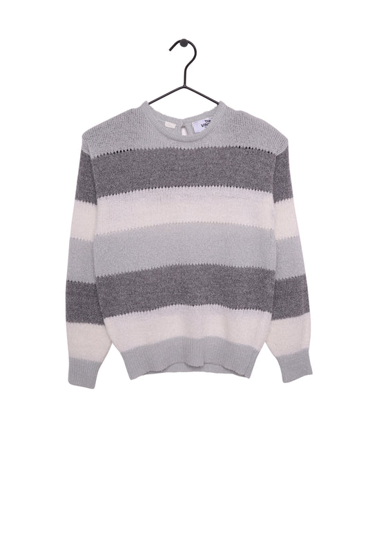 1980s Grayscale Stripe Sweater
