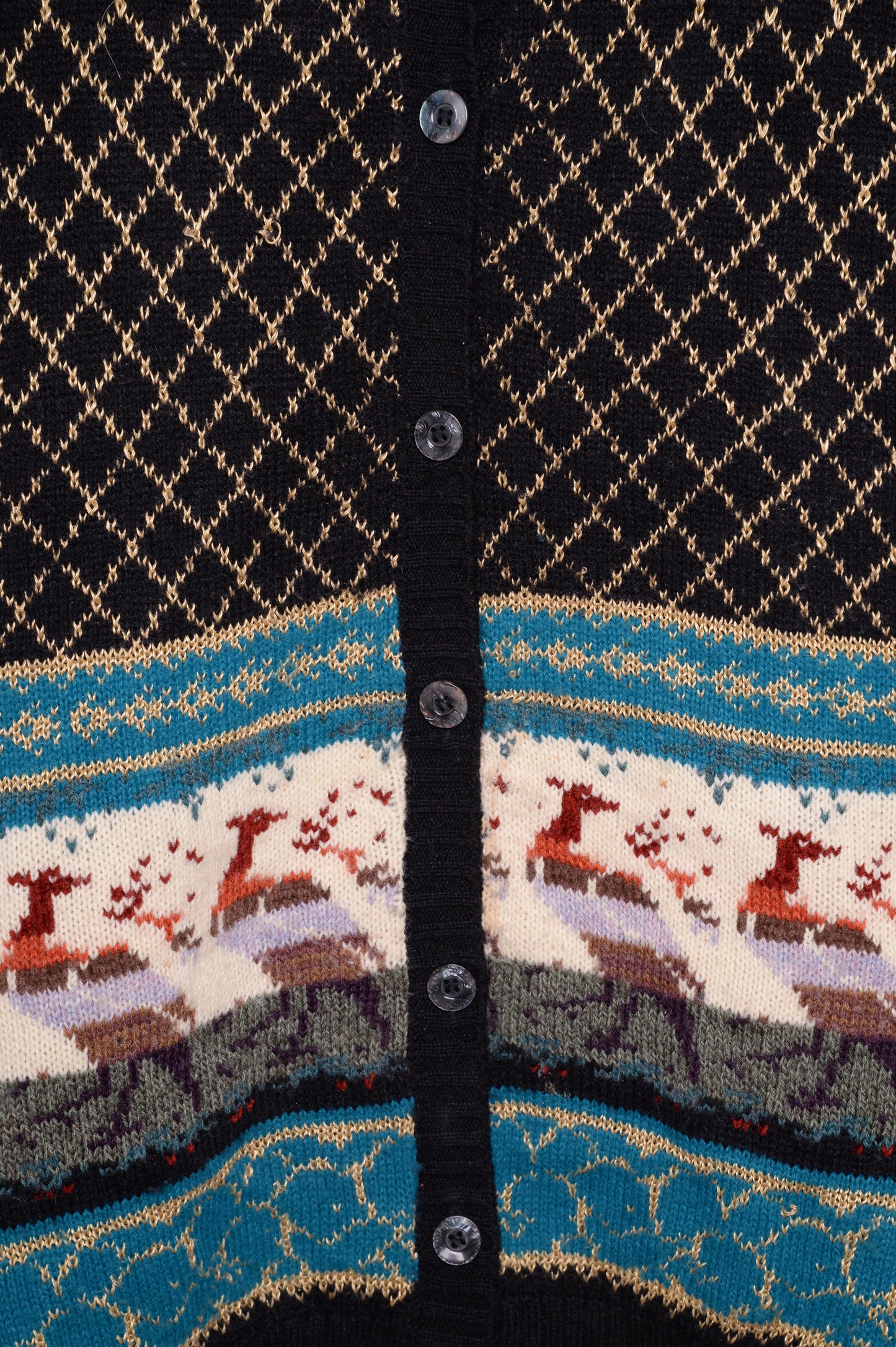 1980s Geometric Birds Cardigan