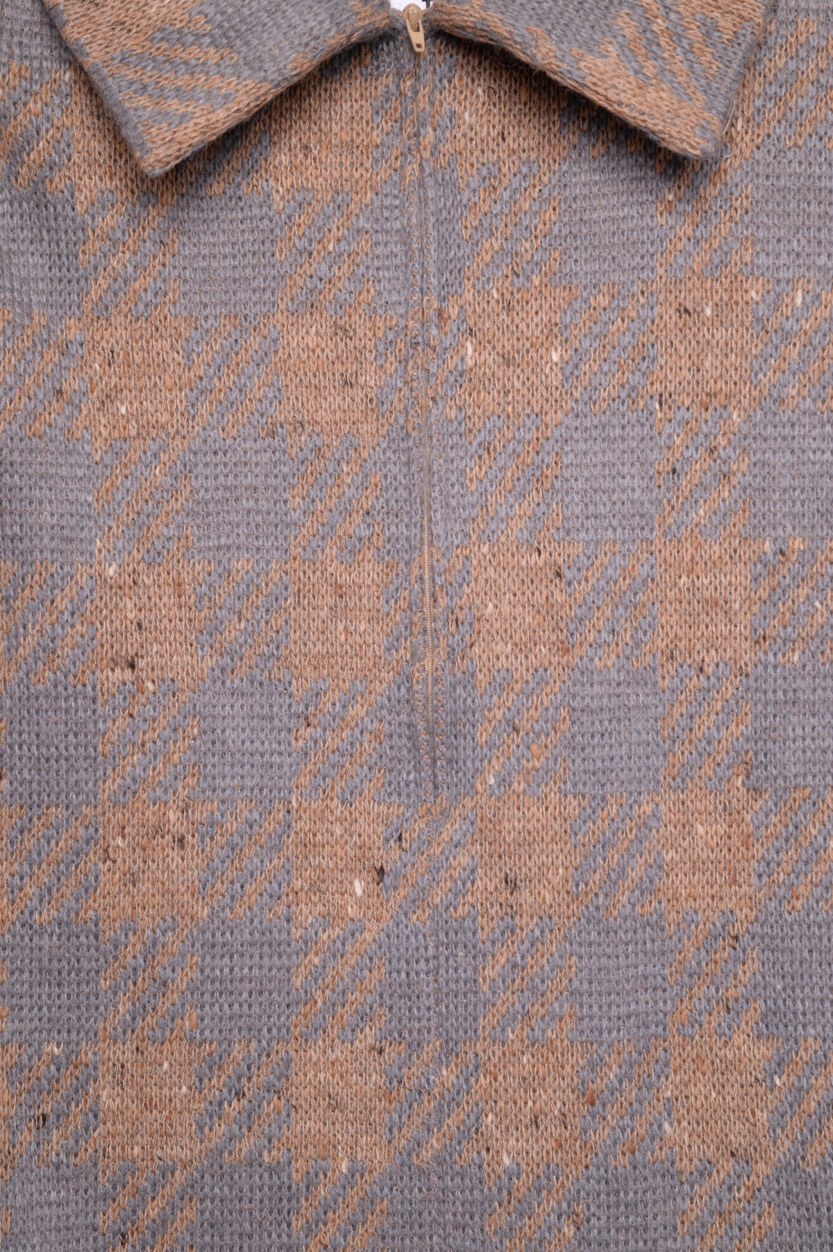 1970s Checkered Collared Sweater