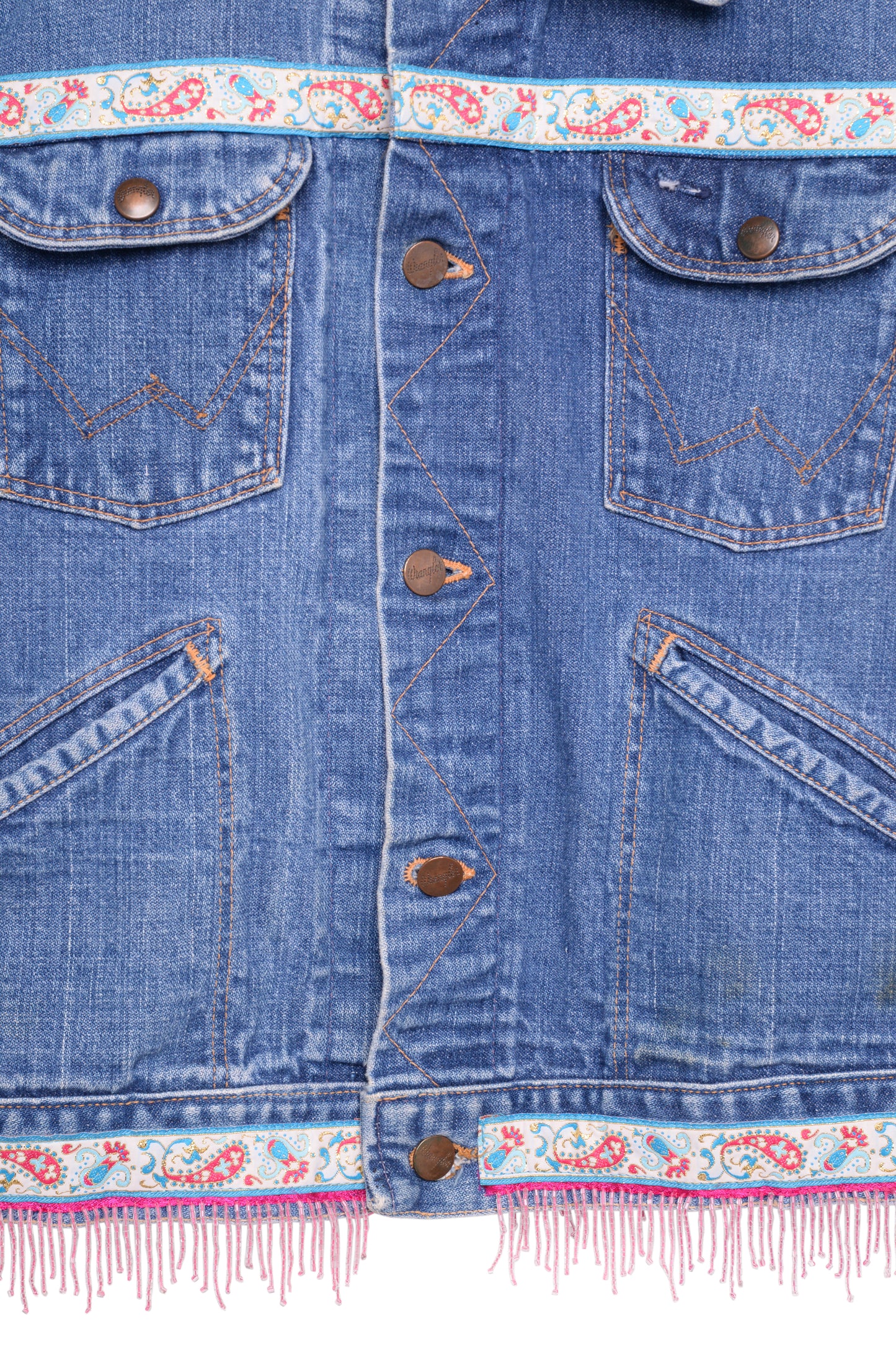 1970s Wrangler Beaded Denim Vest
