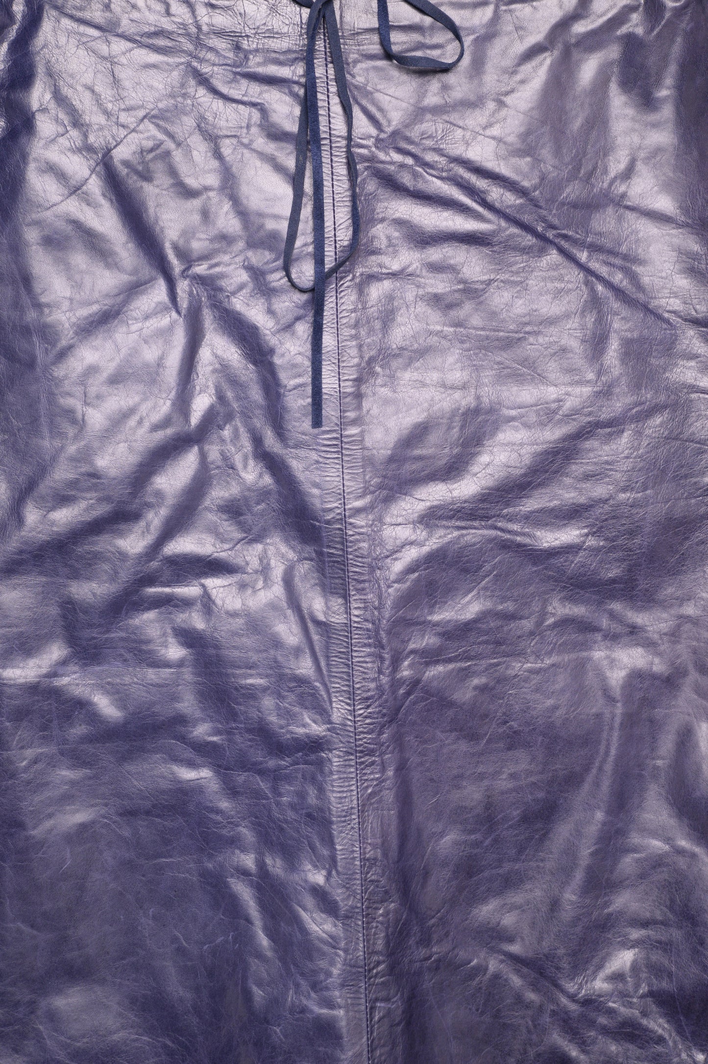 Indigo Leather Midi Skirt