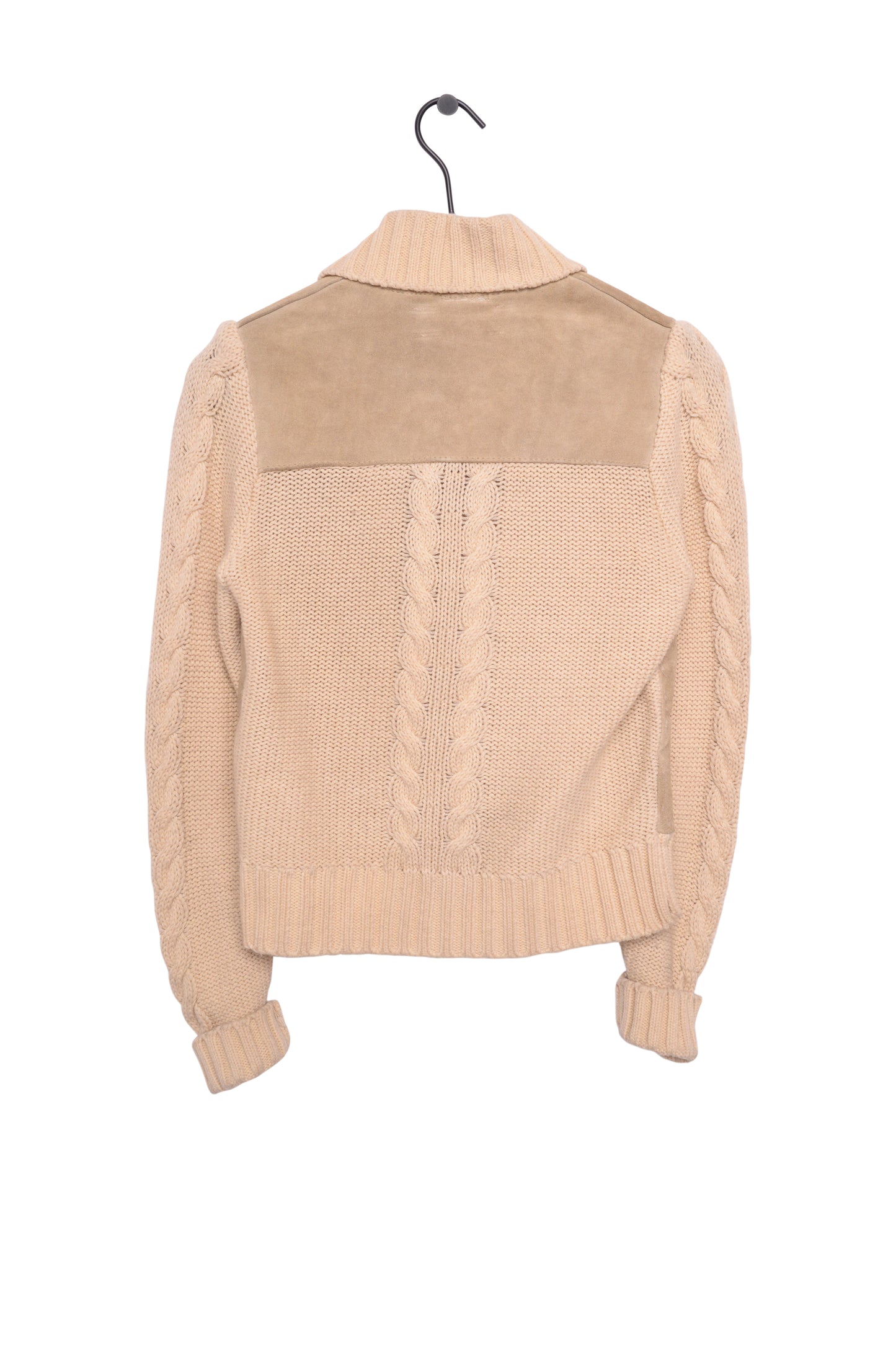 Leather Panel Sweater Jacket