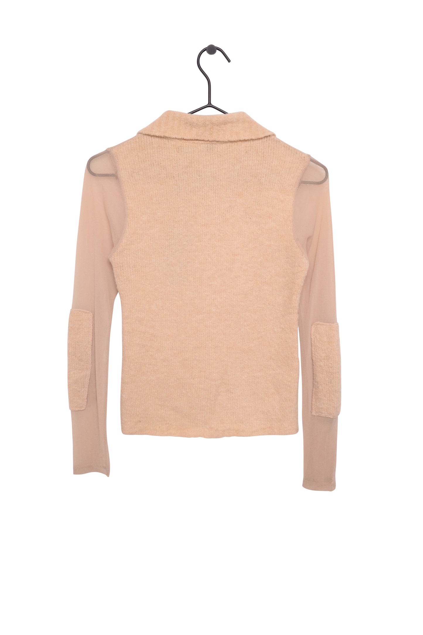 Y2K Mesh Panel Knit Top