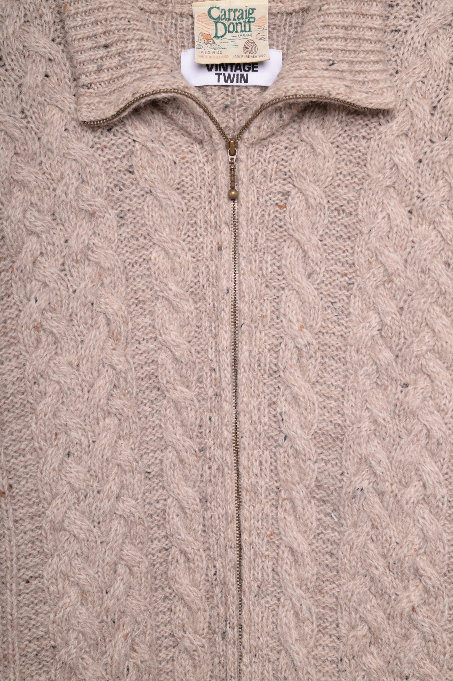 Irish Knit Wool Sweater Jacket