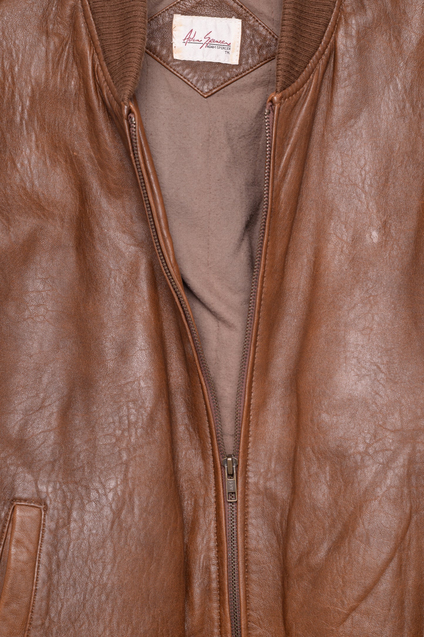 Caramel Leather Bomber Jacket