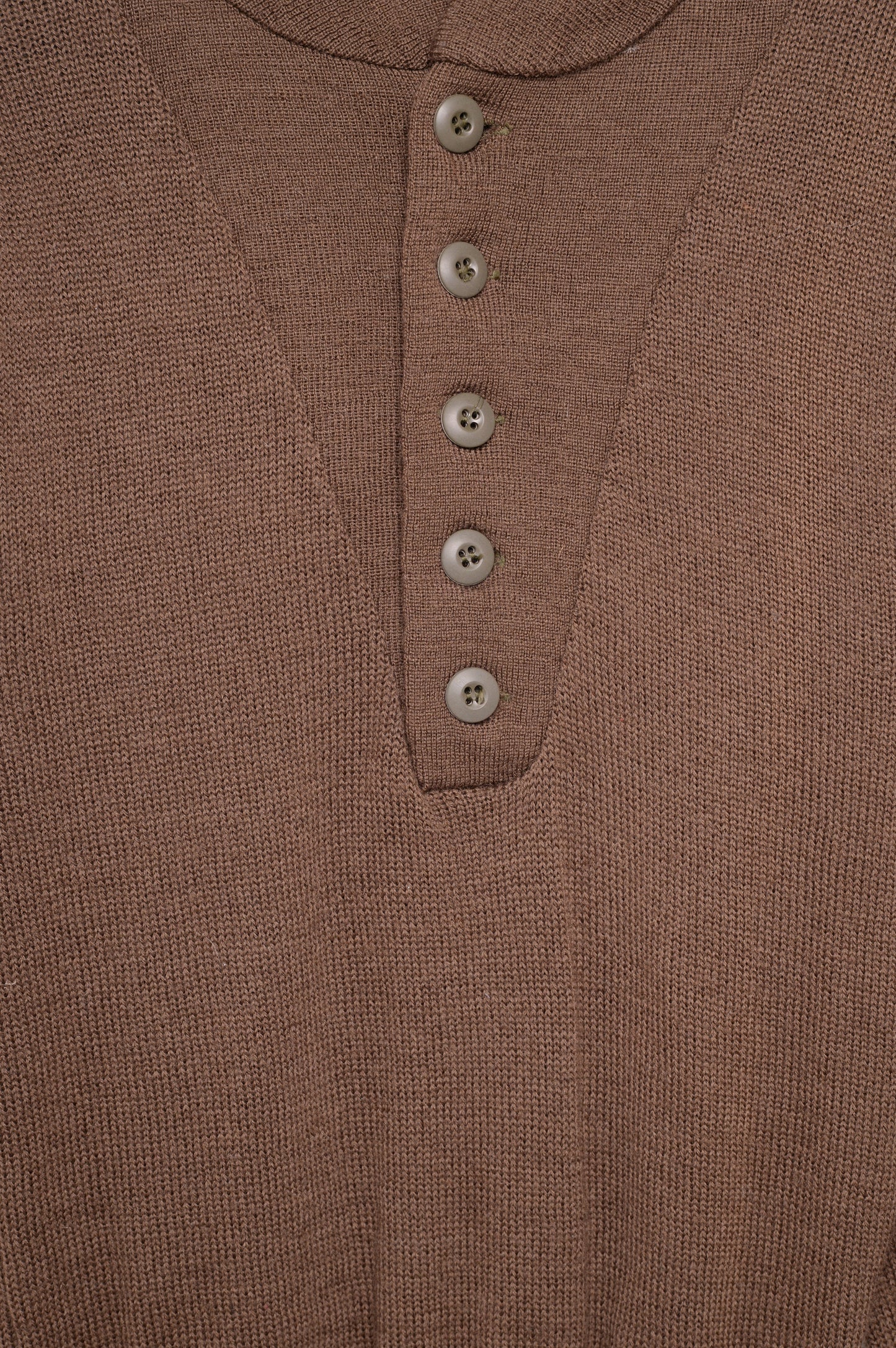 Khaki Wool Button Sweater