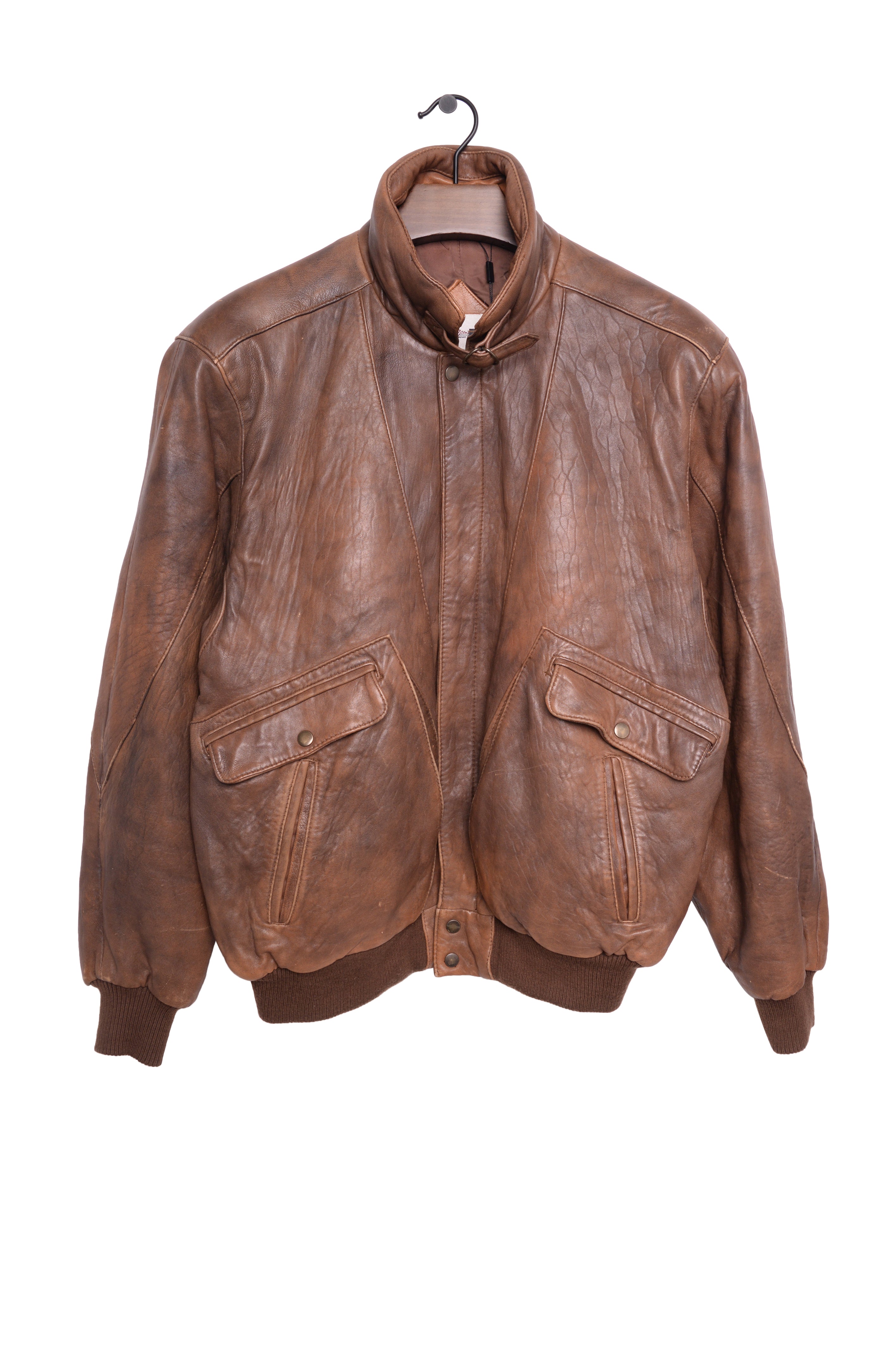 Soft Caramel Leather Bomber Free Shipping - The Vintage Twin