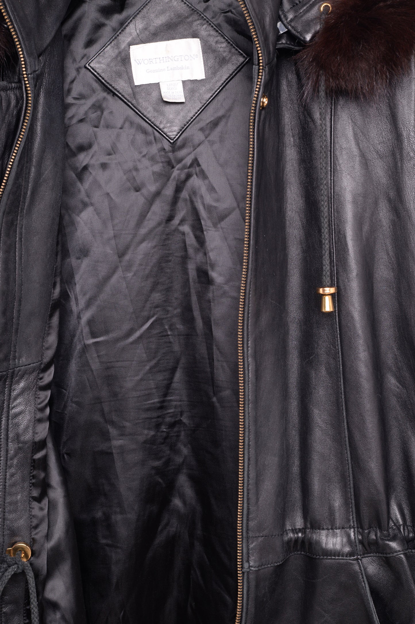 1990s Fox Trim Leather Jacket