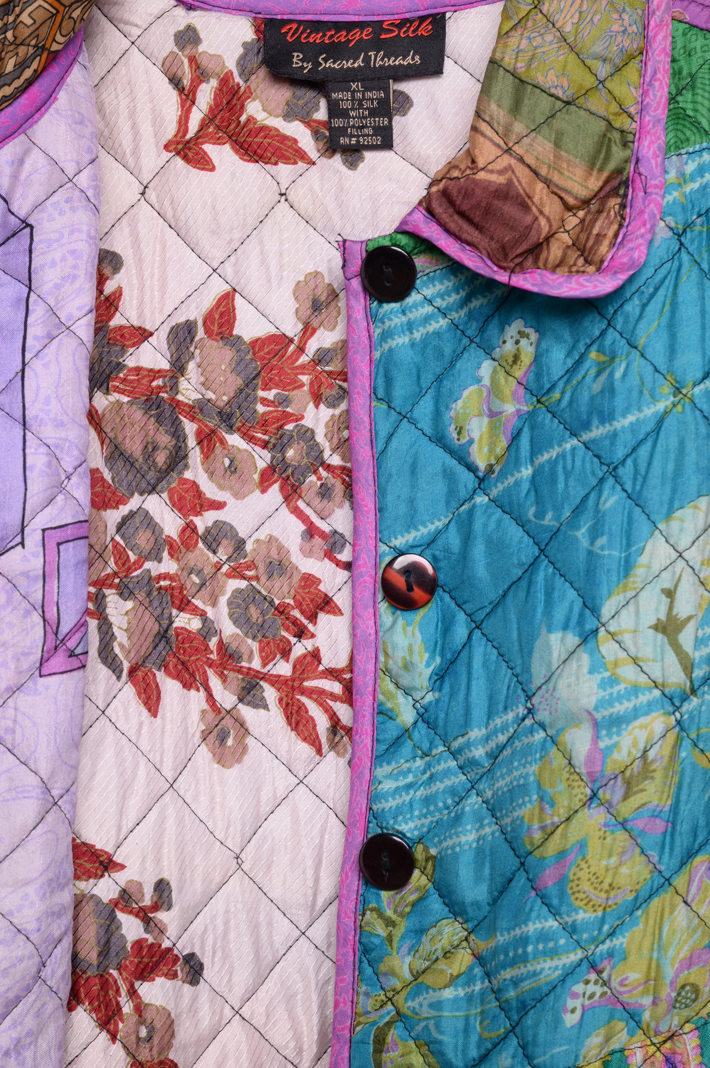 Quilted Floral Silk Jacket