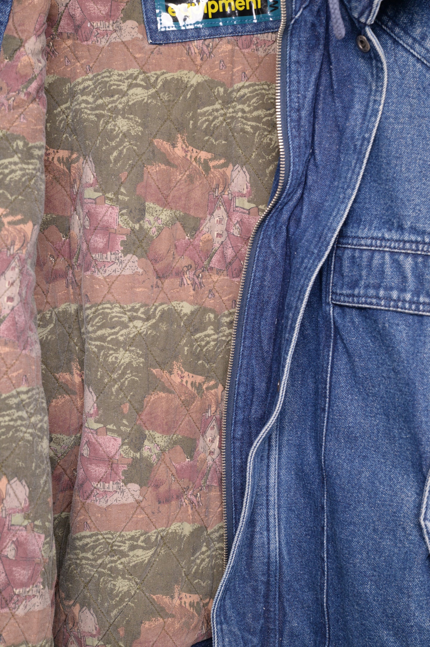 1980s Quilted Denim Bomber Jacket