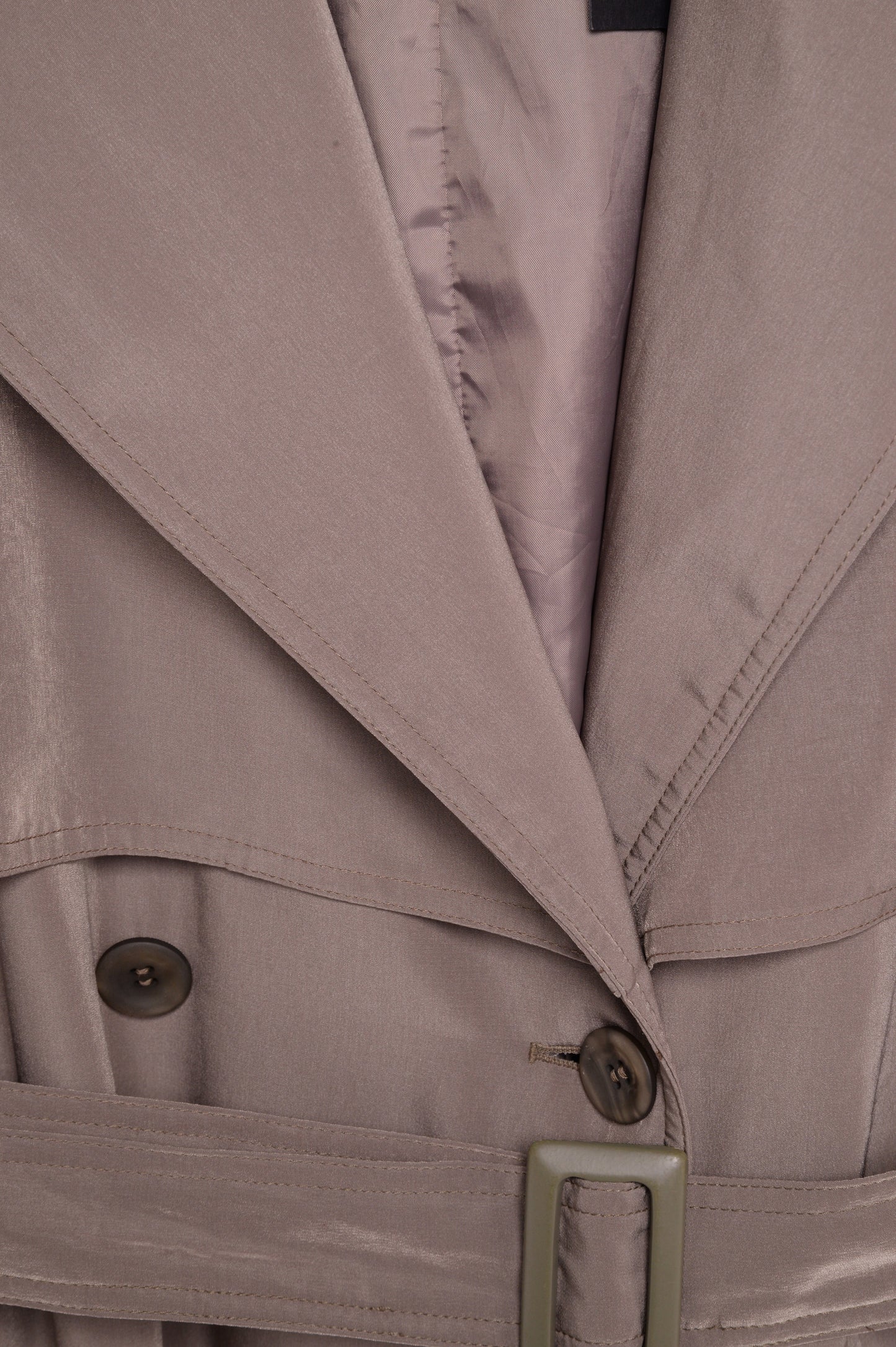 Shiny Belted Trench Coat