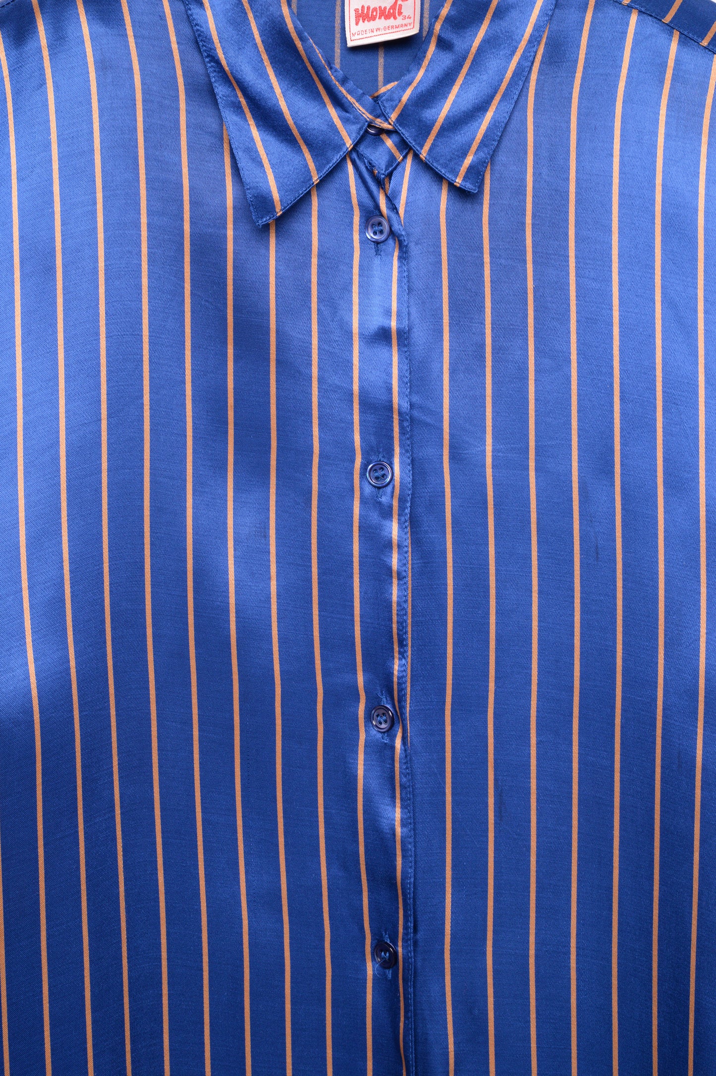 Striped Satin Button Top