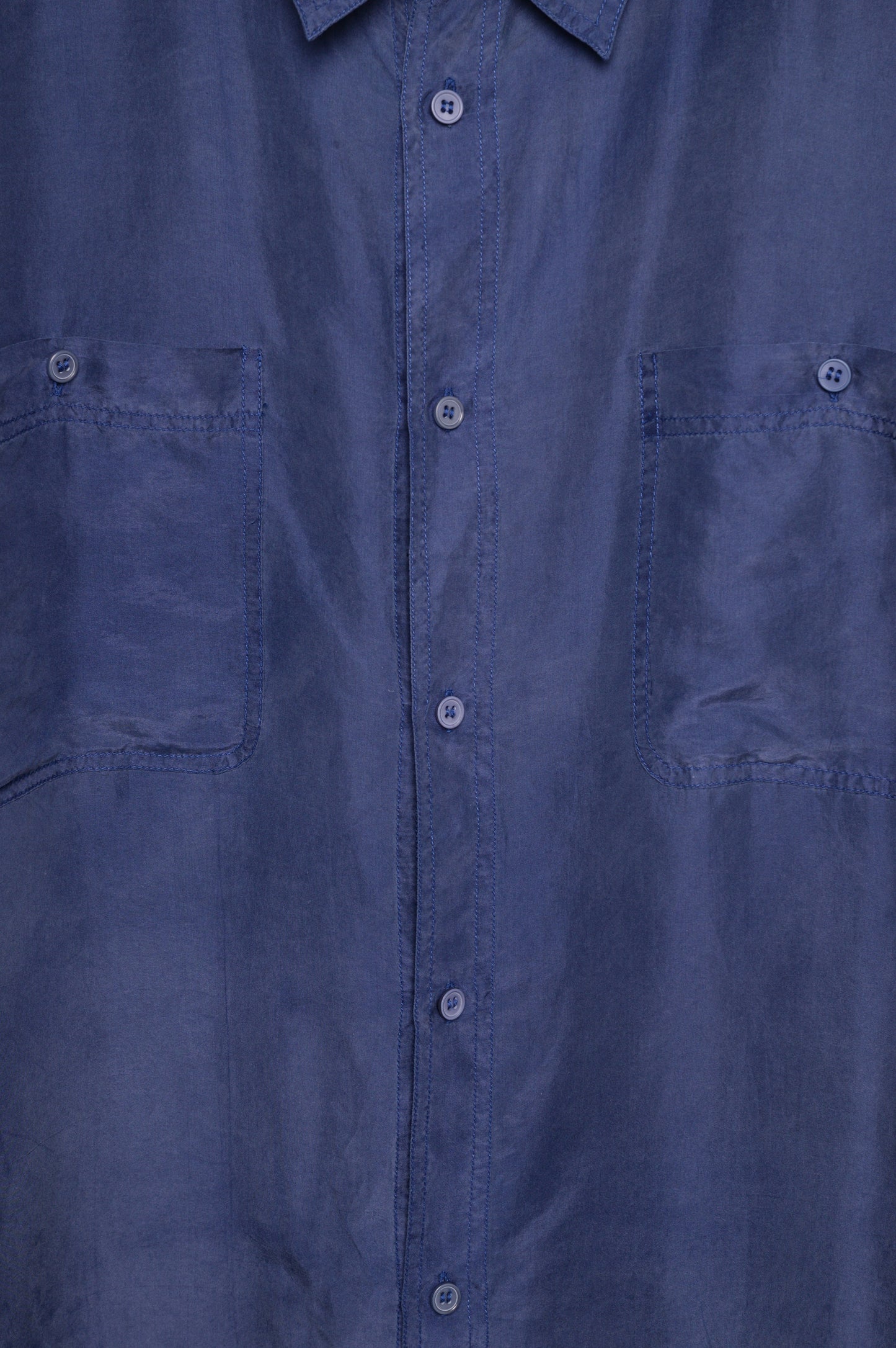 1990s Navy Silk Button Down