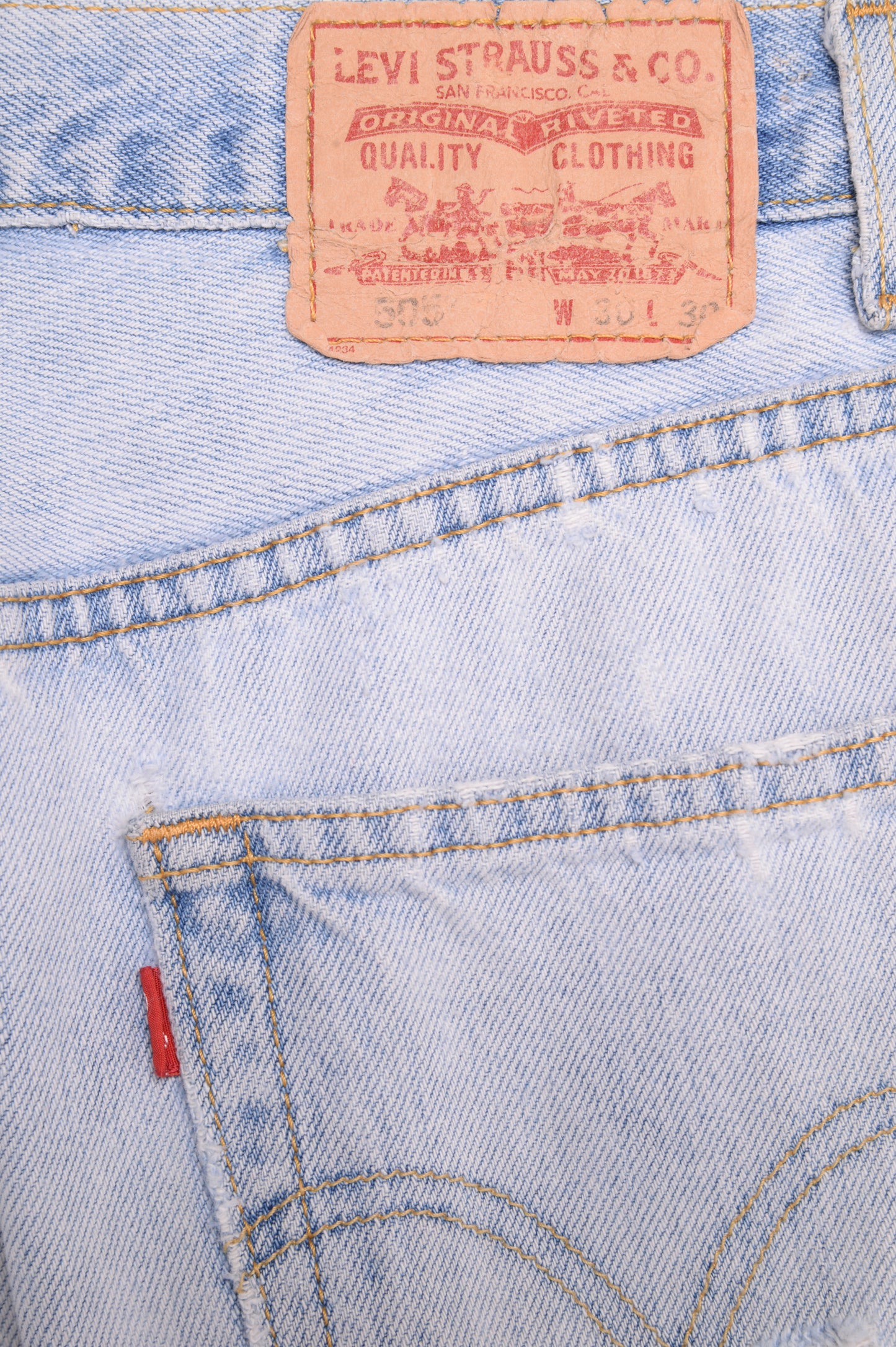Faded Levi's Straight 505 Jeans 30W x 29L
