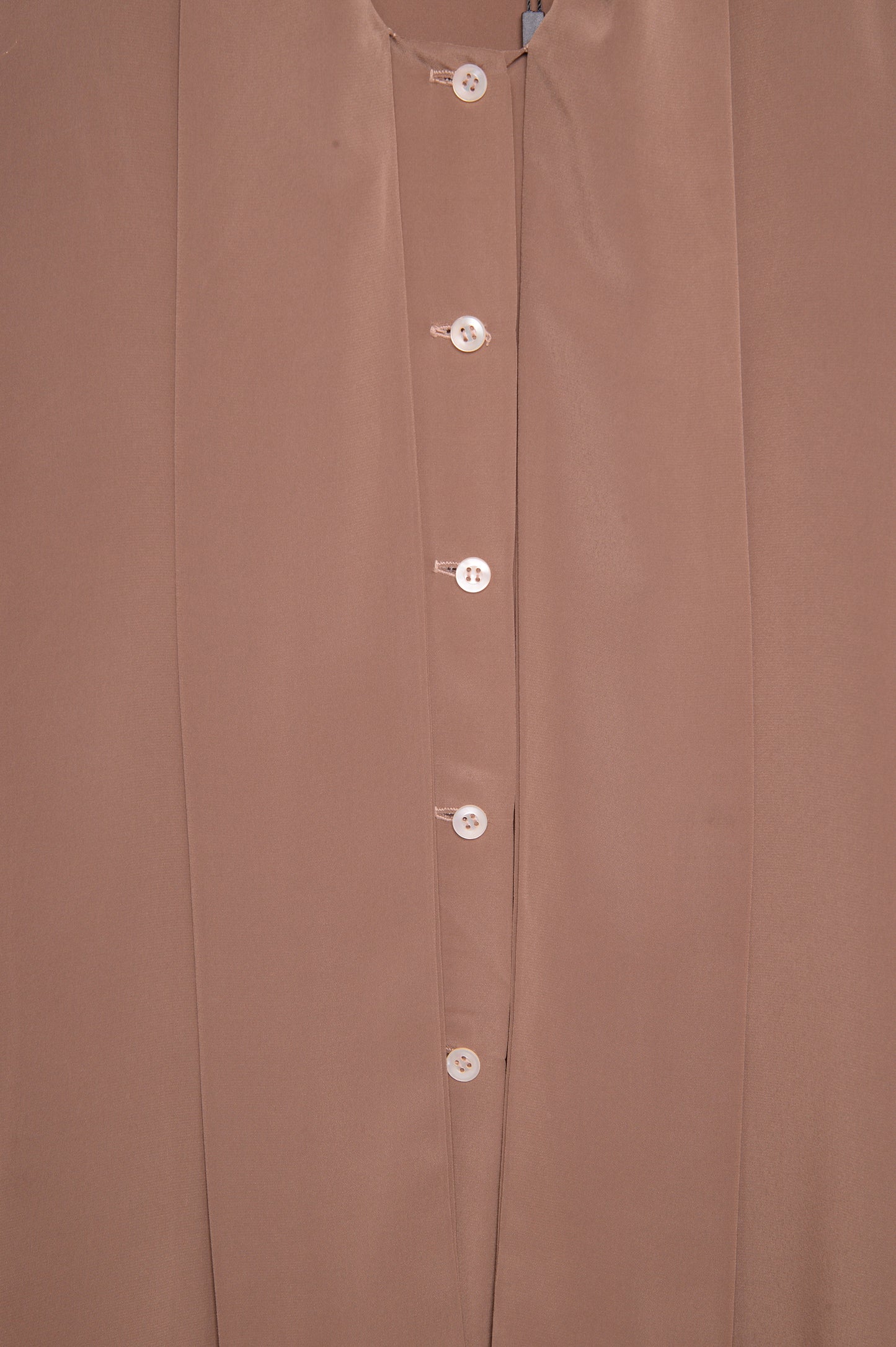 Pleated Silk Button Top