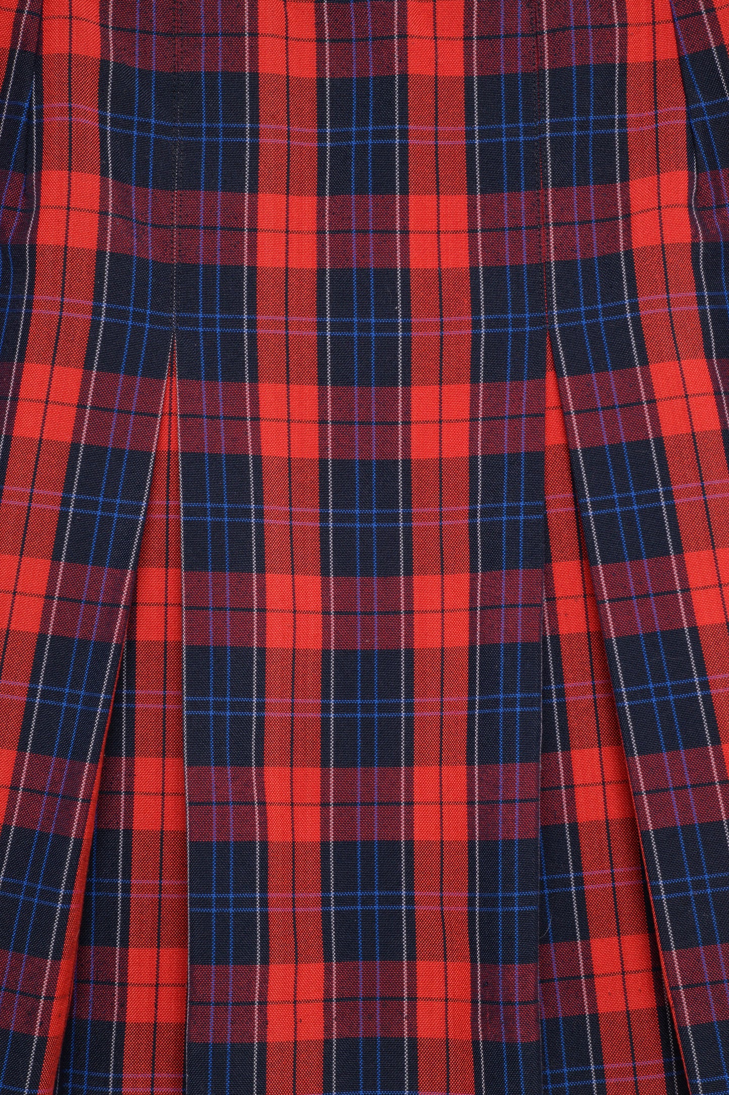 Pleated Plaid Midi Skirt
