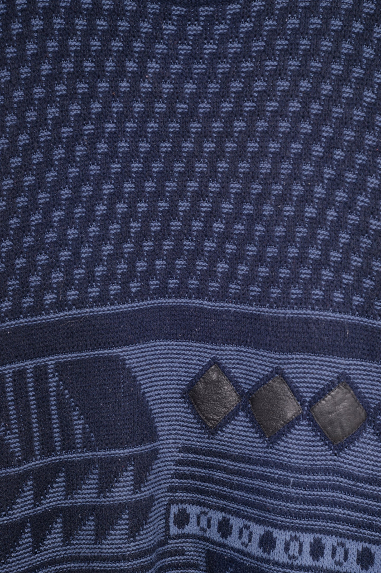 1980s Abstract Leather Panel Sweater