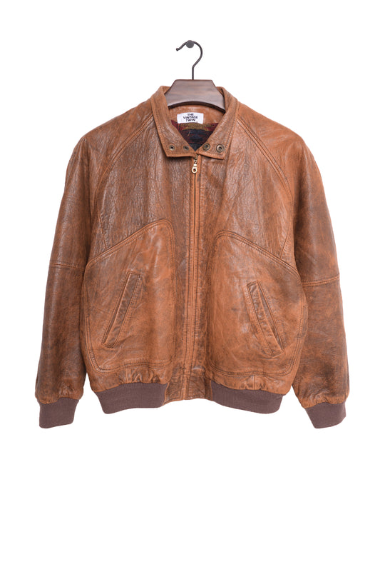 1980s Soft Leather Bomber Jacket