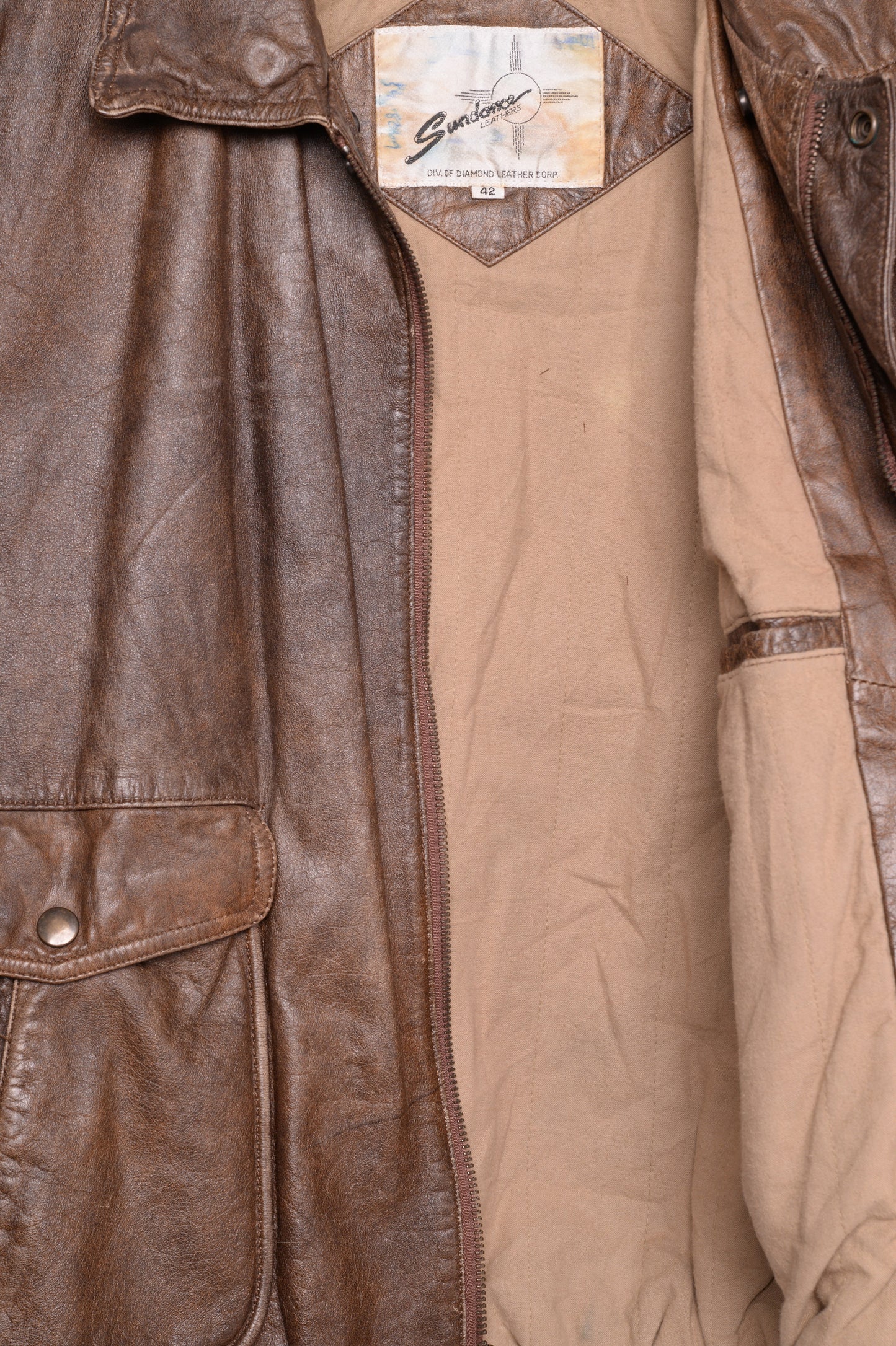 1980s Brown Leather Bomber