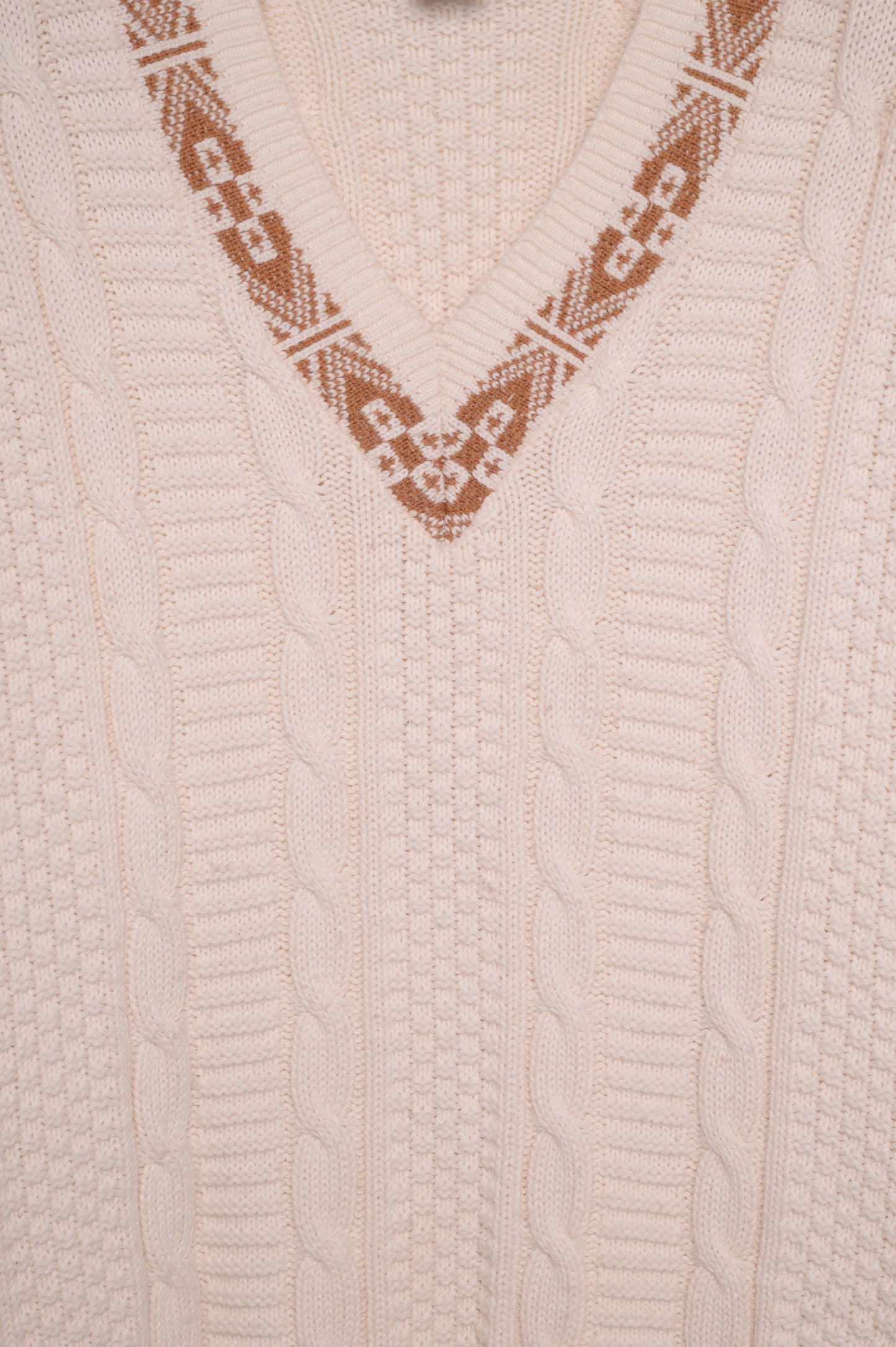 V-Neck Cable Knit Sweater