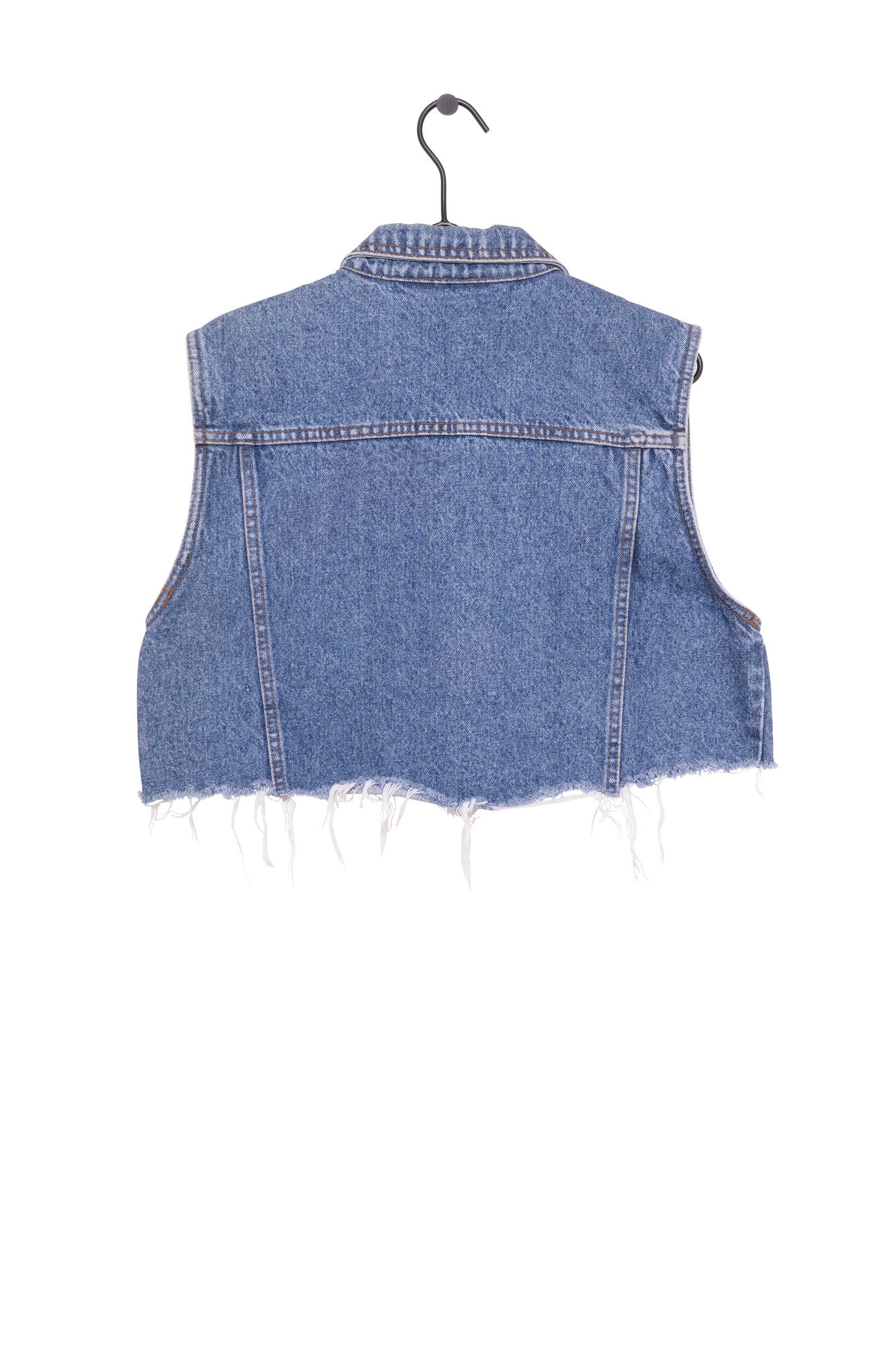 1990s Cropped Denim Vest