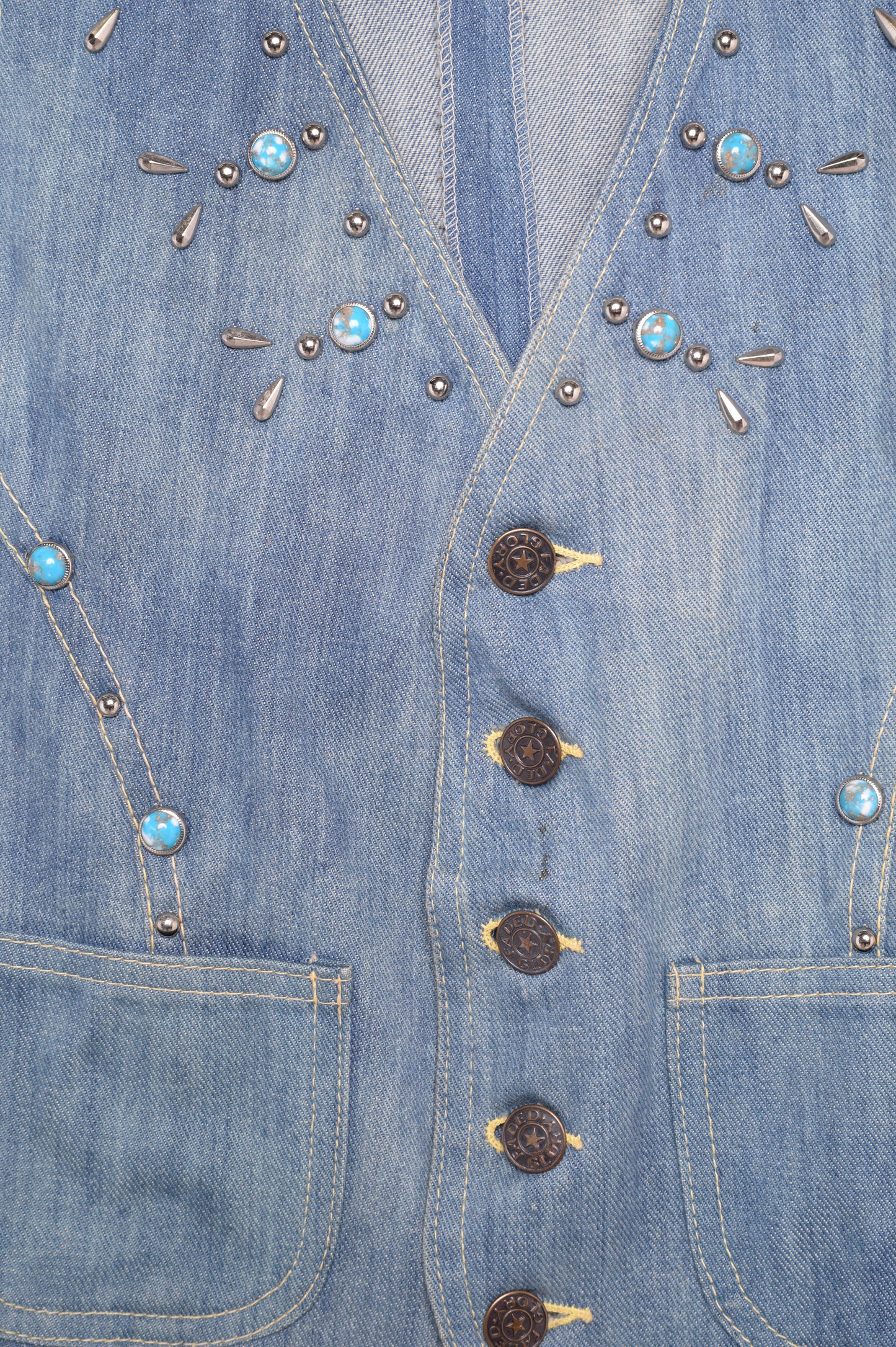 1980s Beaded Denim Vest