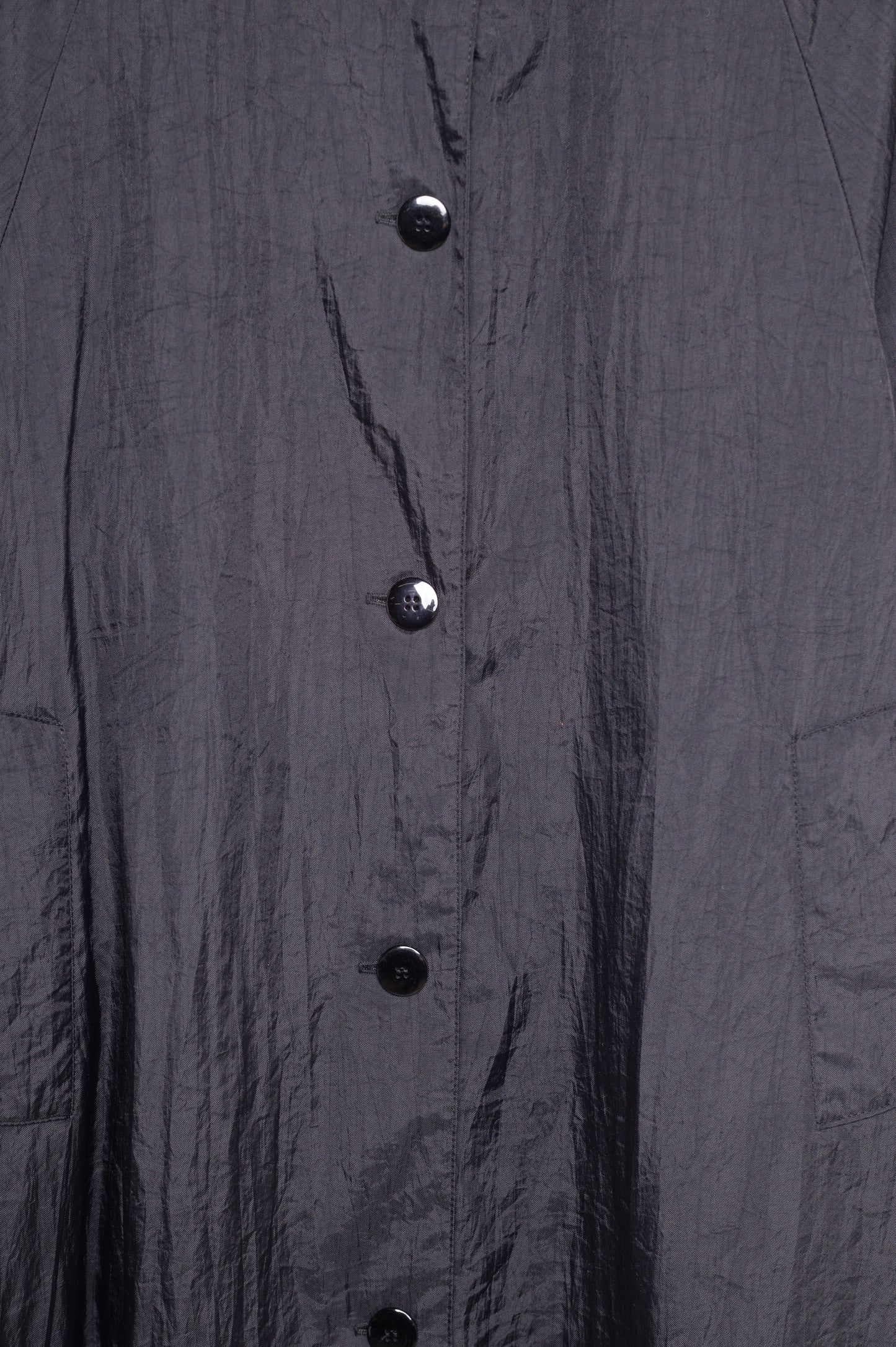 Gray Sheen Nylon Trench Coat