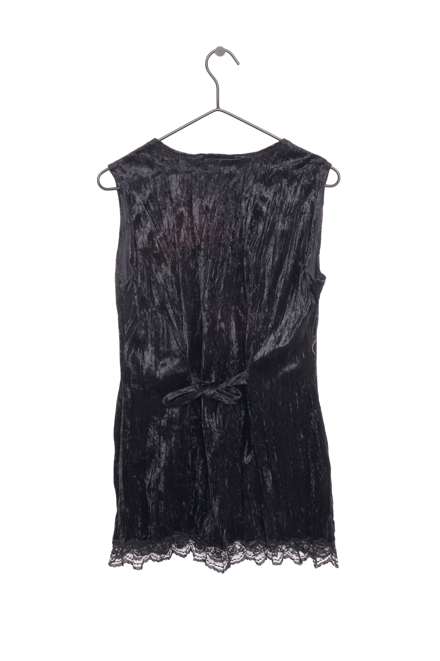 Lace Trim Velvet Top