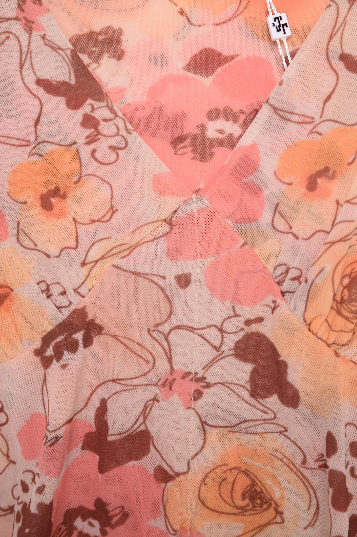 Y2K Floral Mesh Top