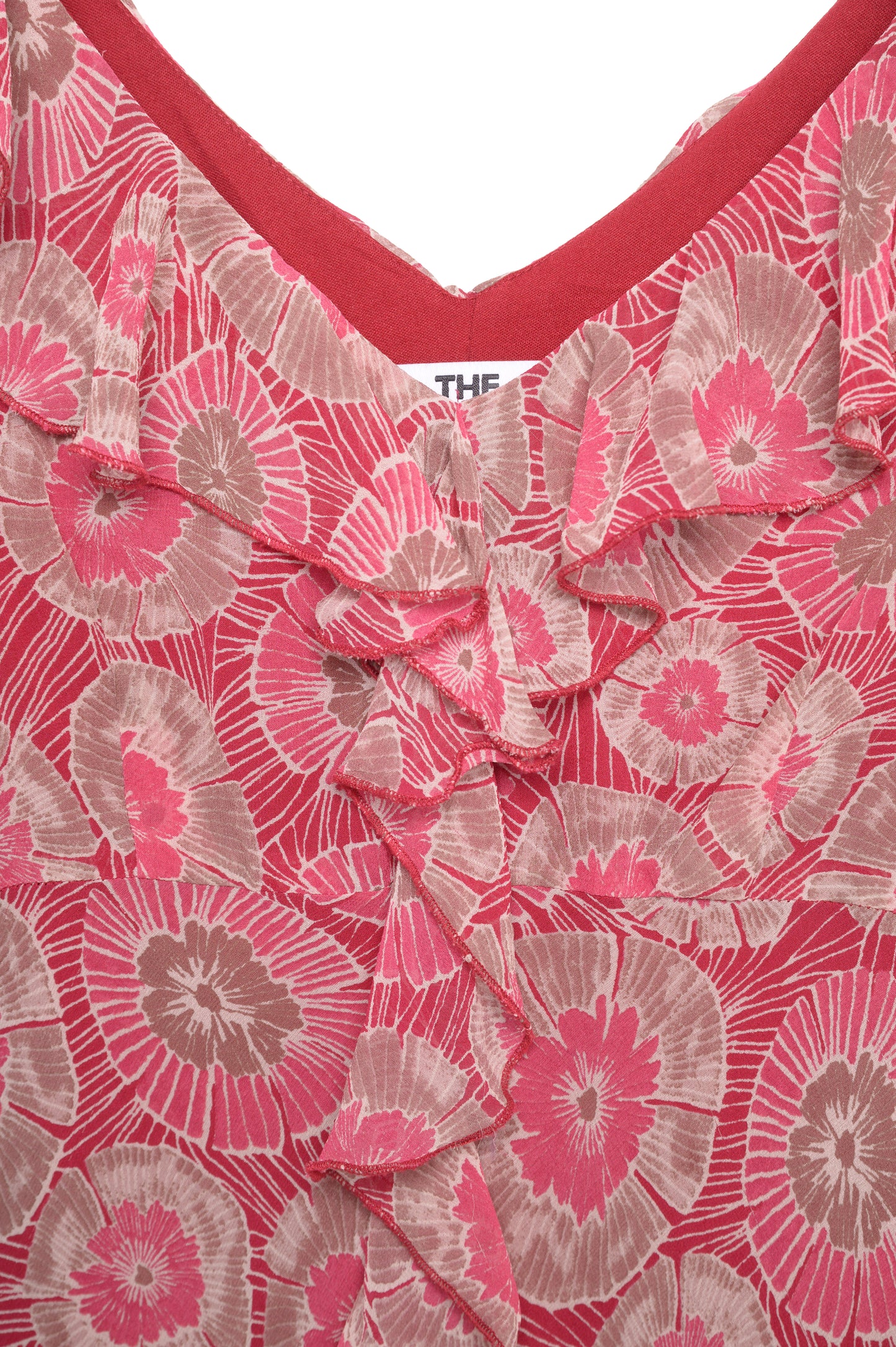 Y2K Silk Ruffle Midi Dress