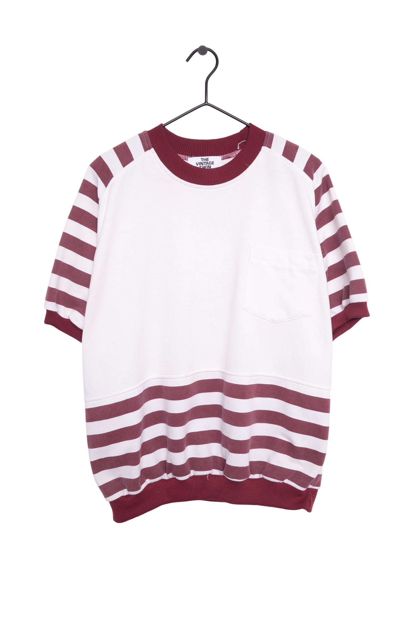 1980s Striped Short Sleeve Sweatshirt