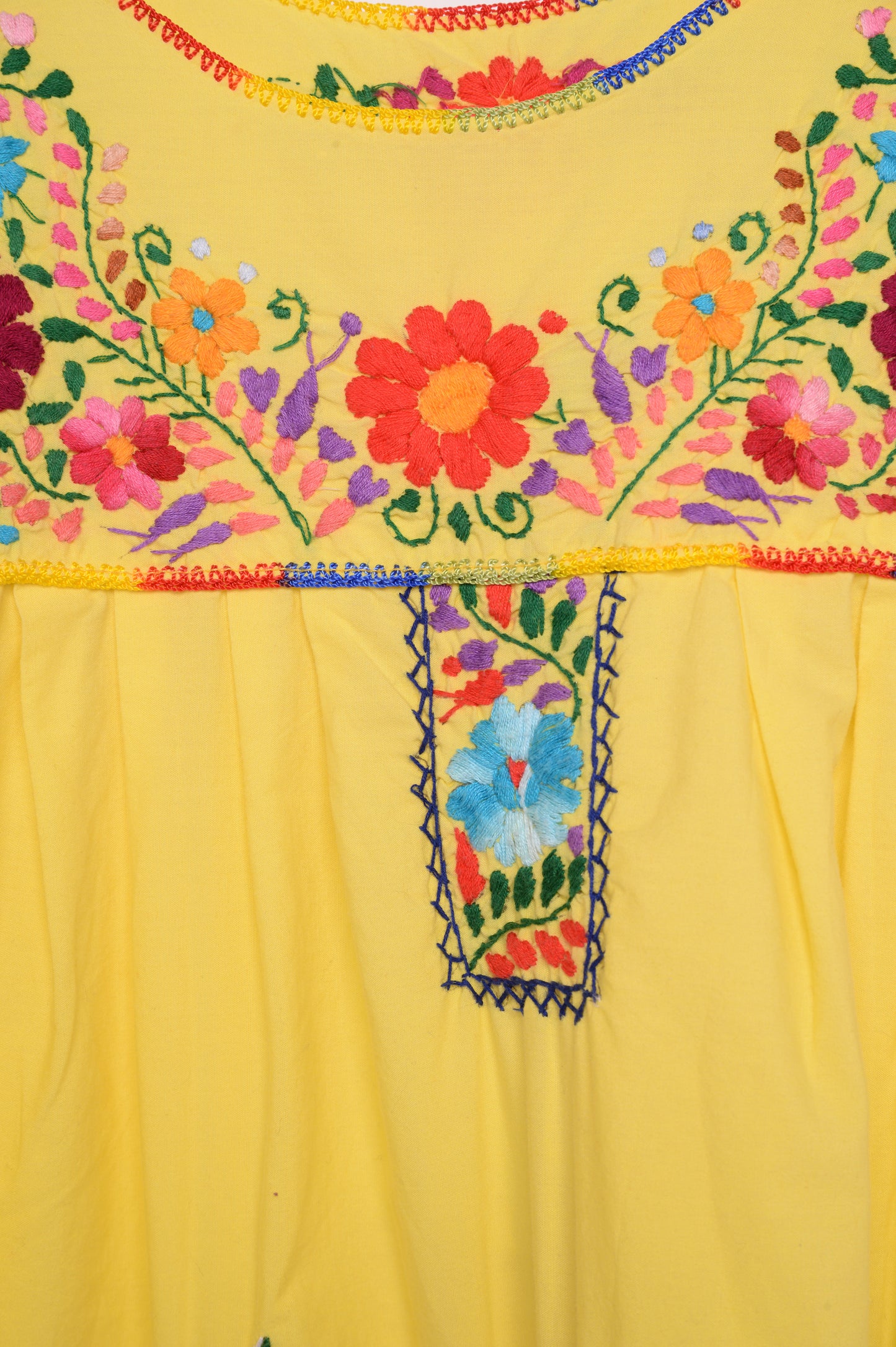 1980s Floral Embroidered Mini Dress