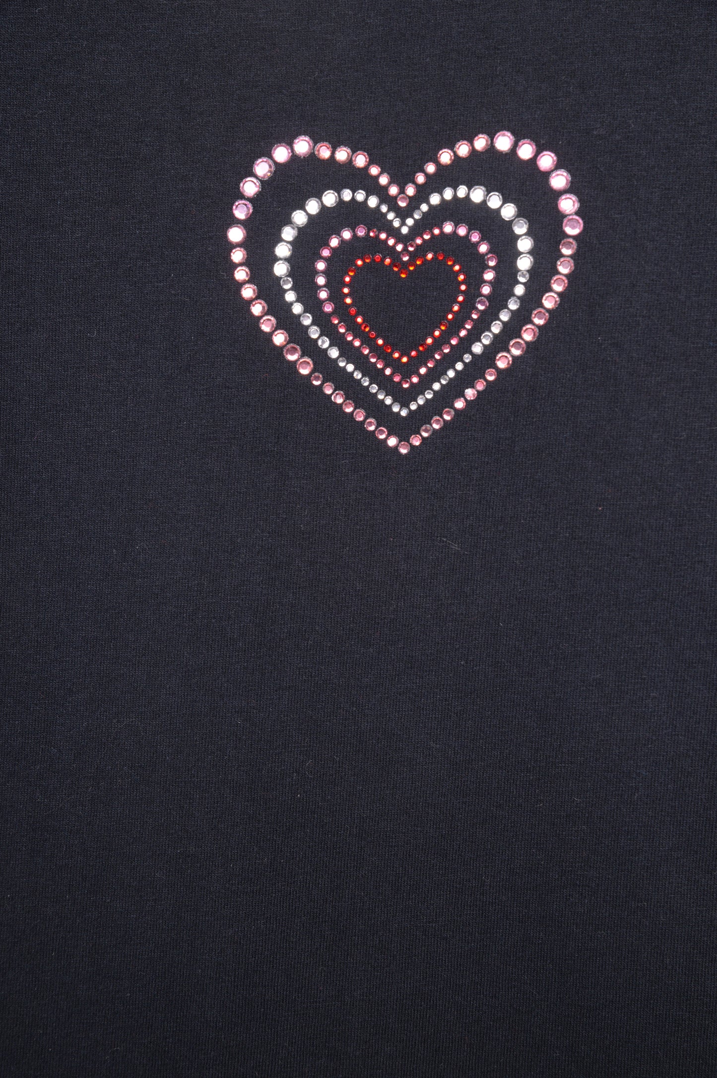 Y2K Rhinestone Heart Baby Tee