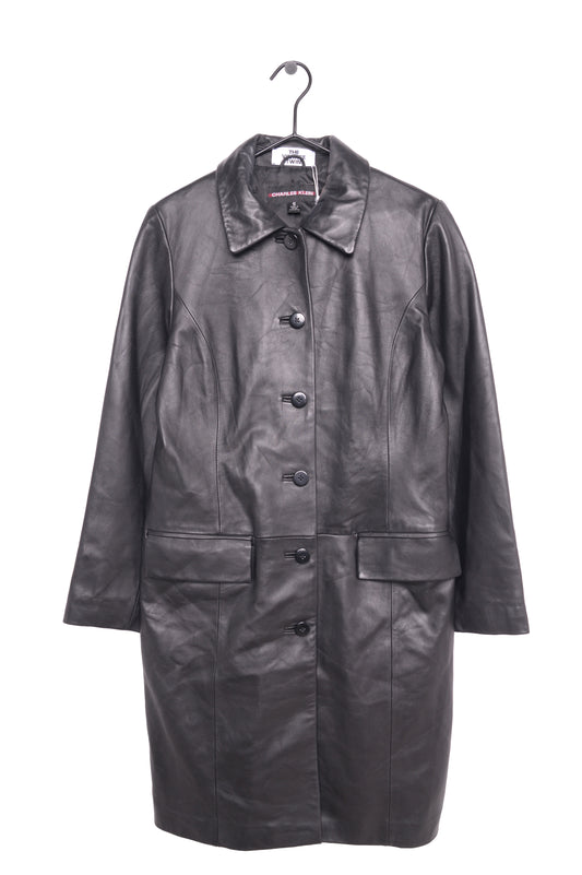 Y2K Leather Trench Coat