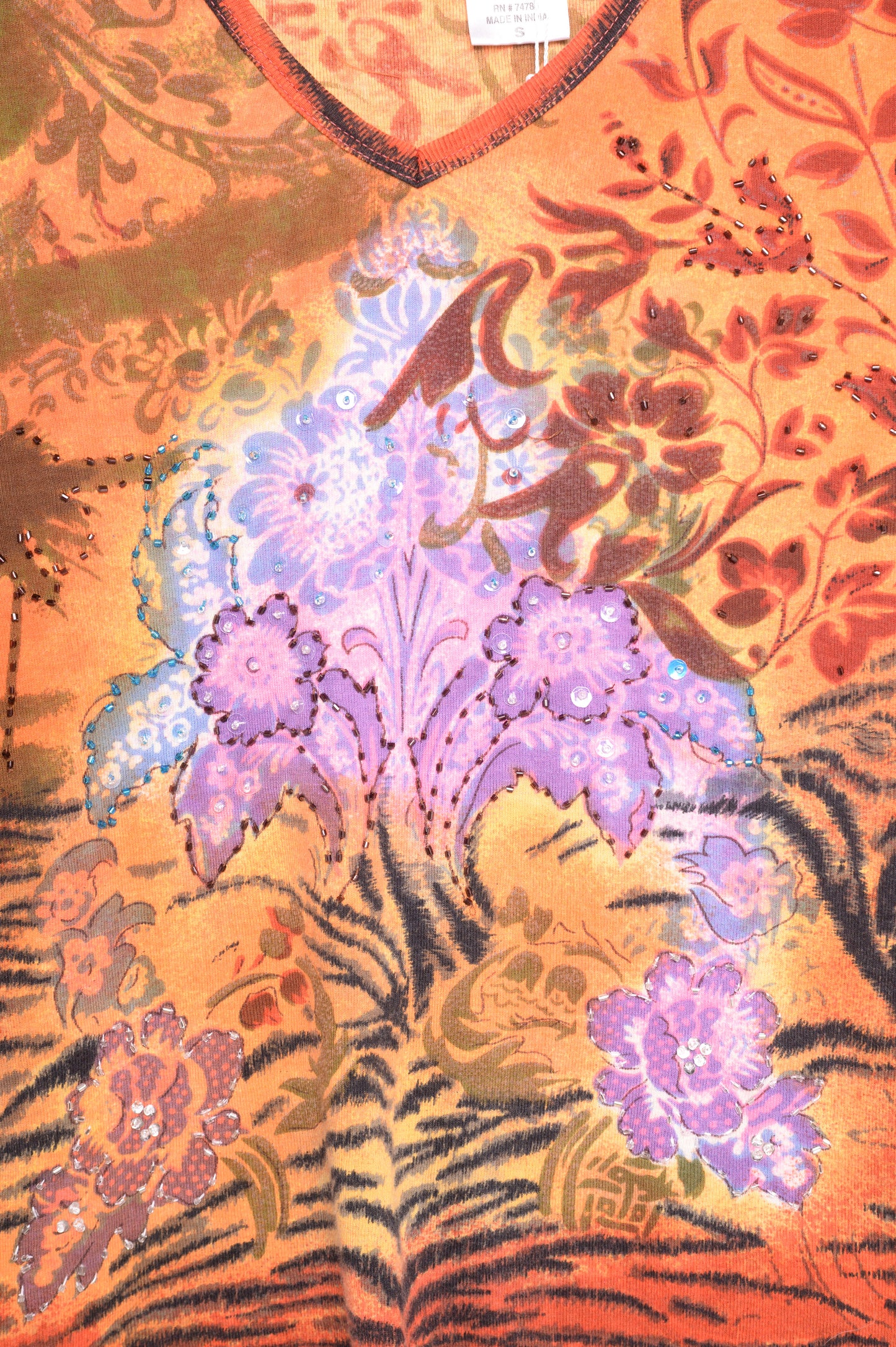 Y2K Beaded Floral All-Over Top