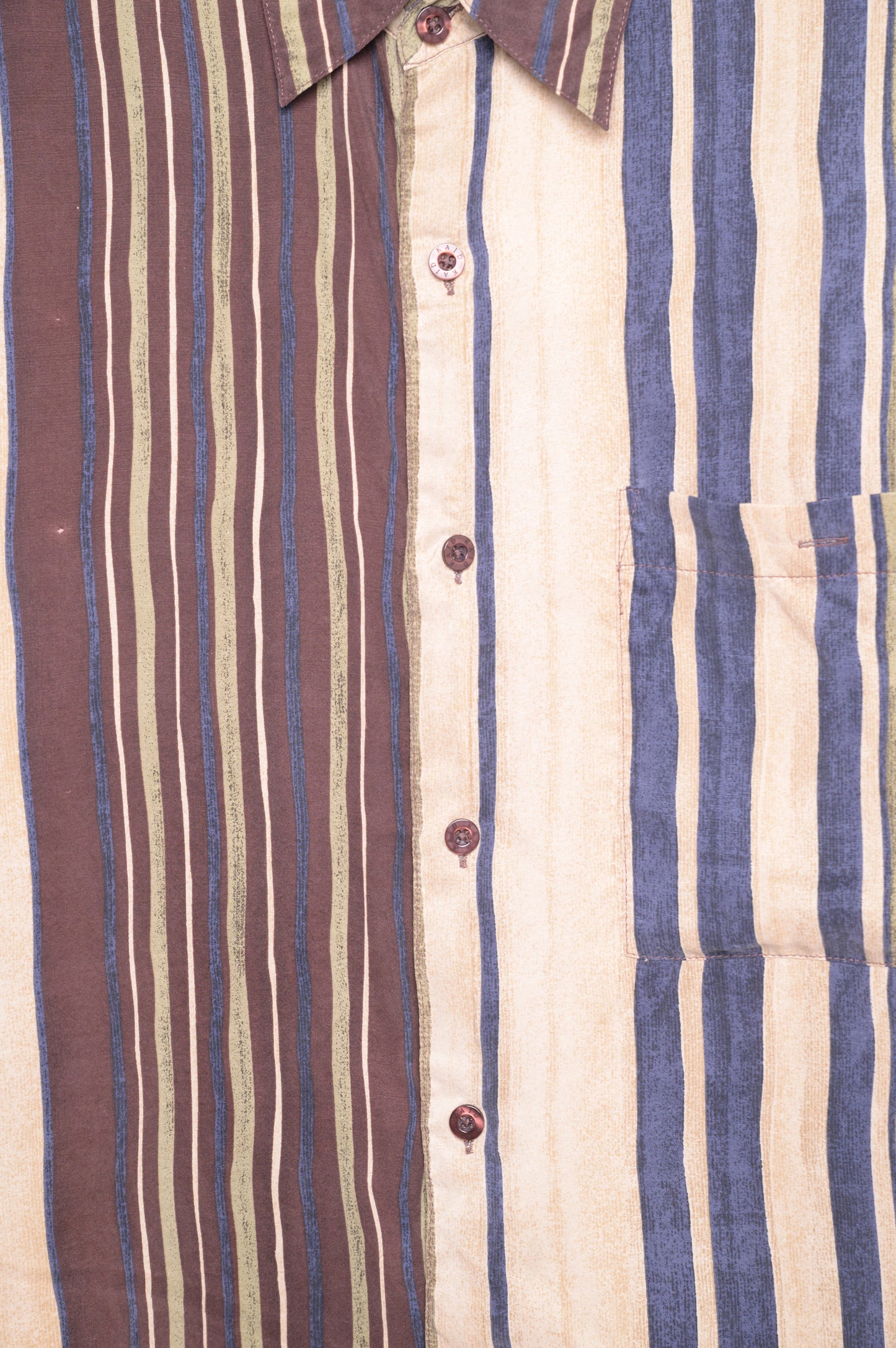 1990s Silk Striped Button Down