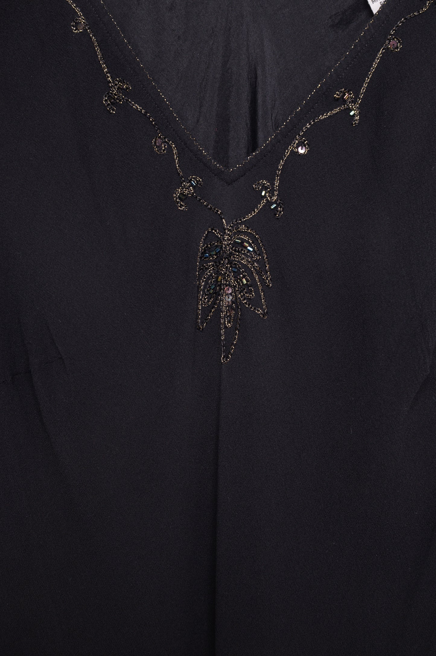 Silk Beaded Ruffle Hem Maxi Dress