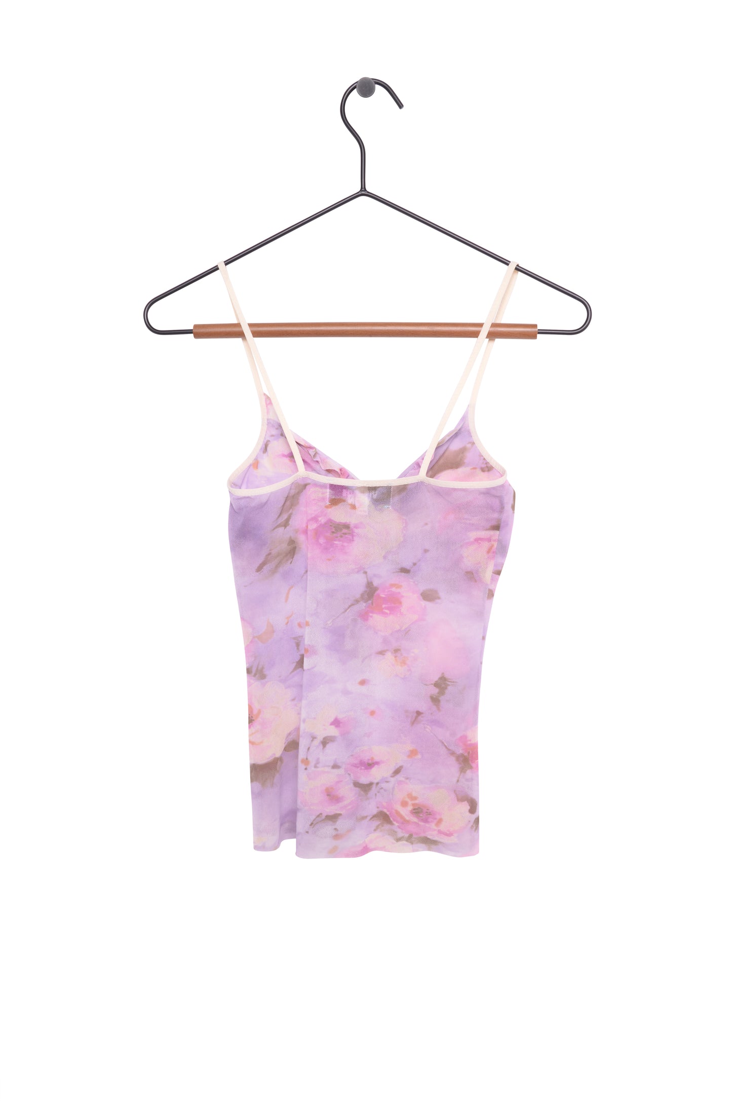 Y2K Pastel Floral Mesh Top