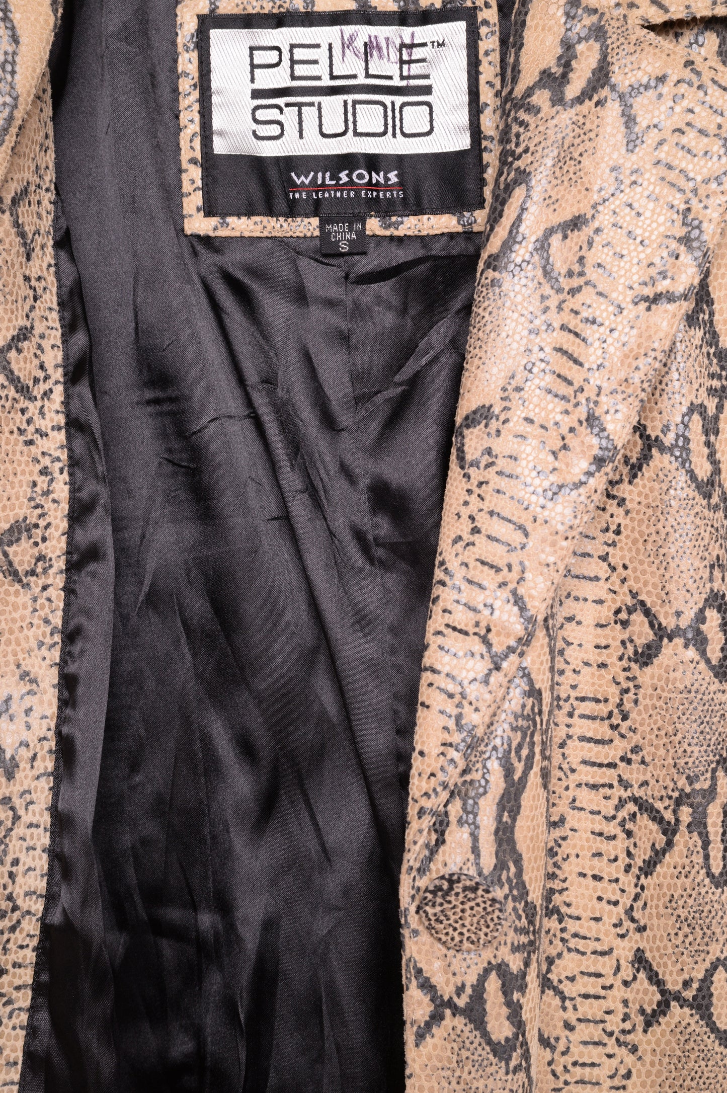 1990s Wilson's Snake Print Leather Jacket