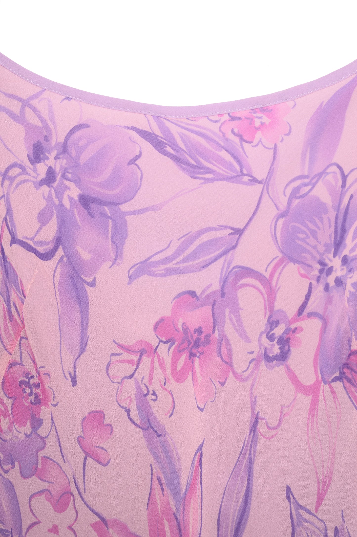 Y2K Silk Floral Ruffle Maxi Dress