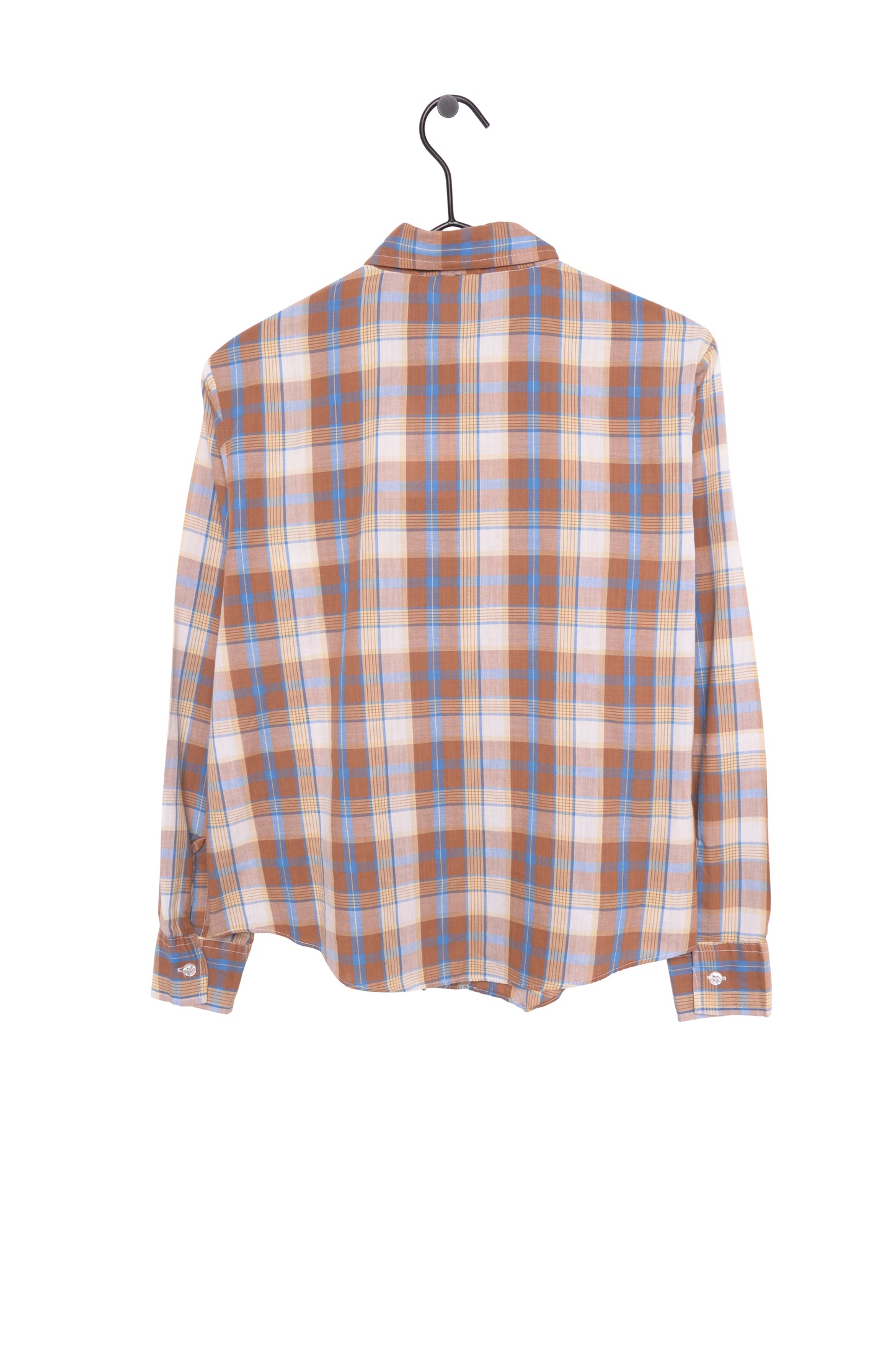 1970s Plaid Button Top