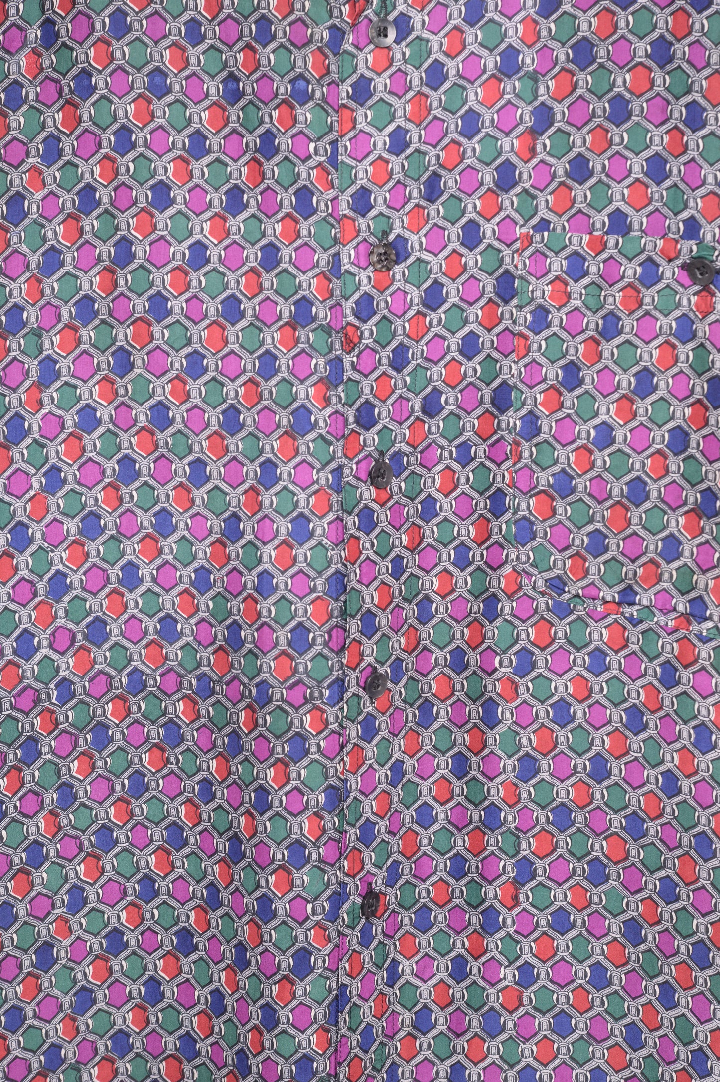 Geometric Silk Button Down