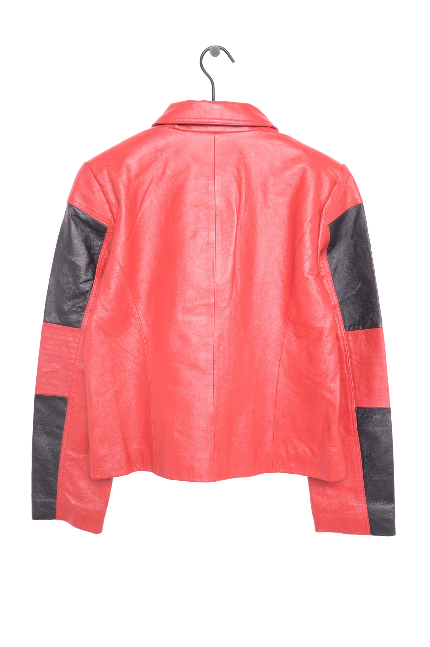 Y2K Colorblock Leather Jacket