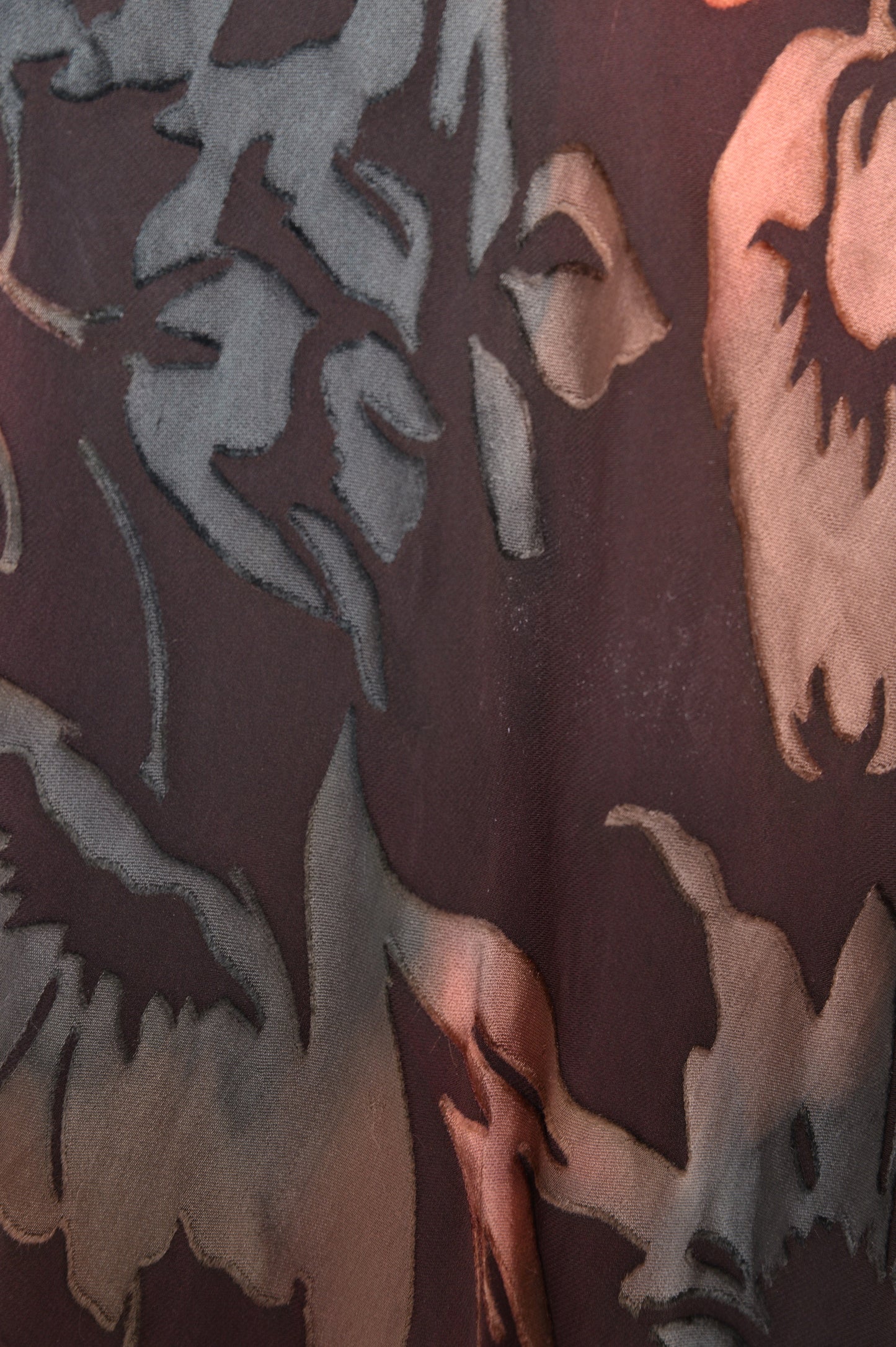 1990s Silk Velvet Floral Maxi Dress USA