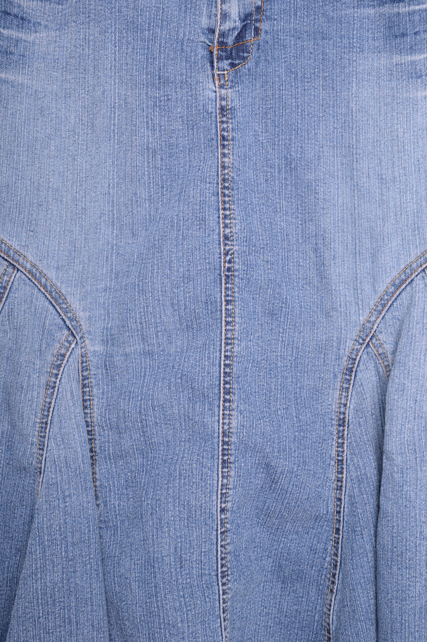 Y2K Ruffle Denim Midi Skirt