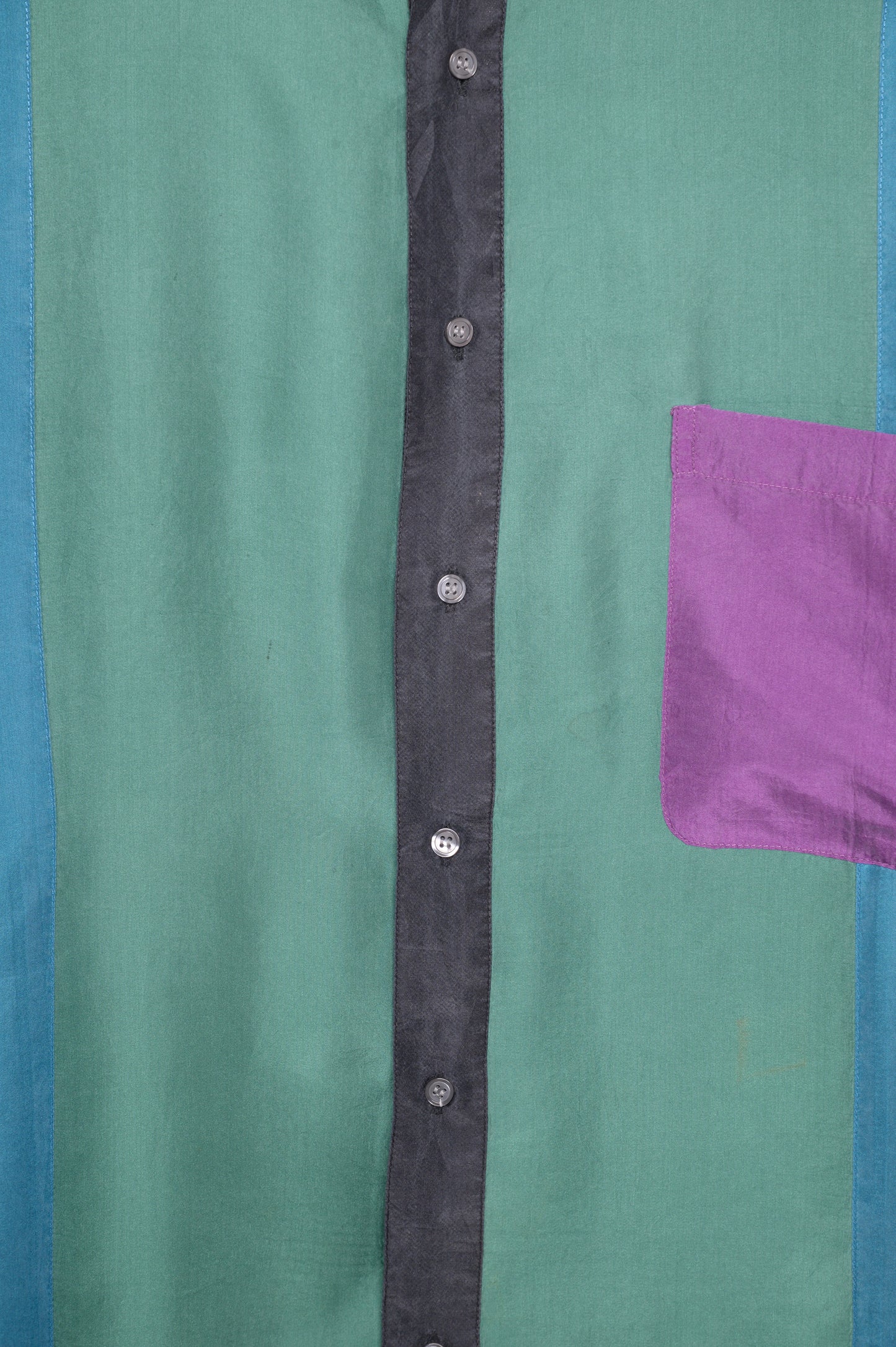 Colorblock Silk Button Down