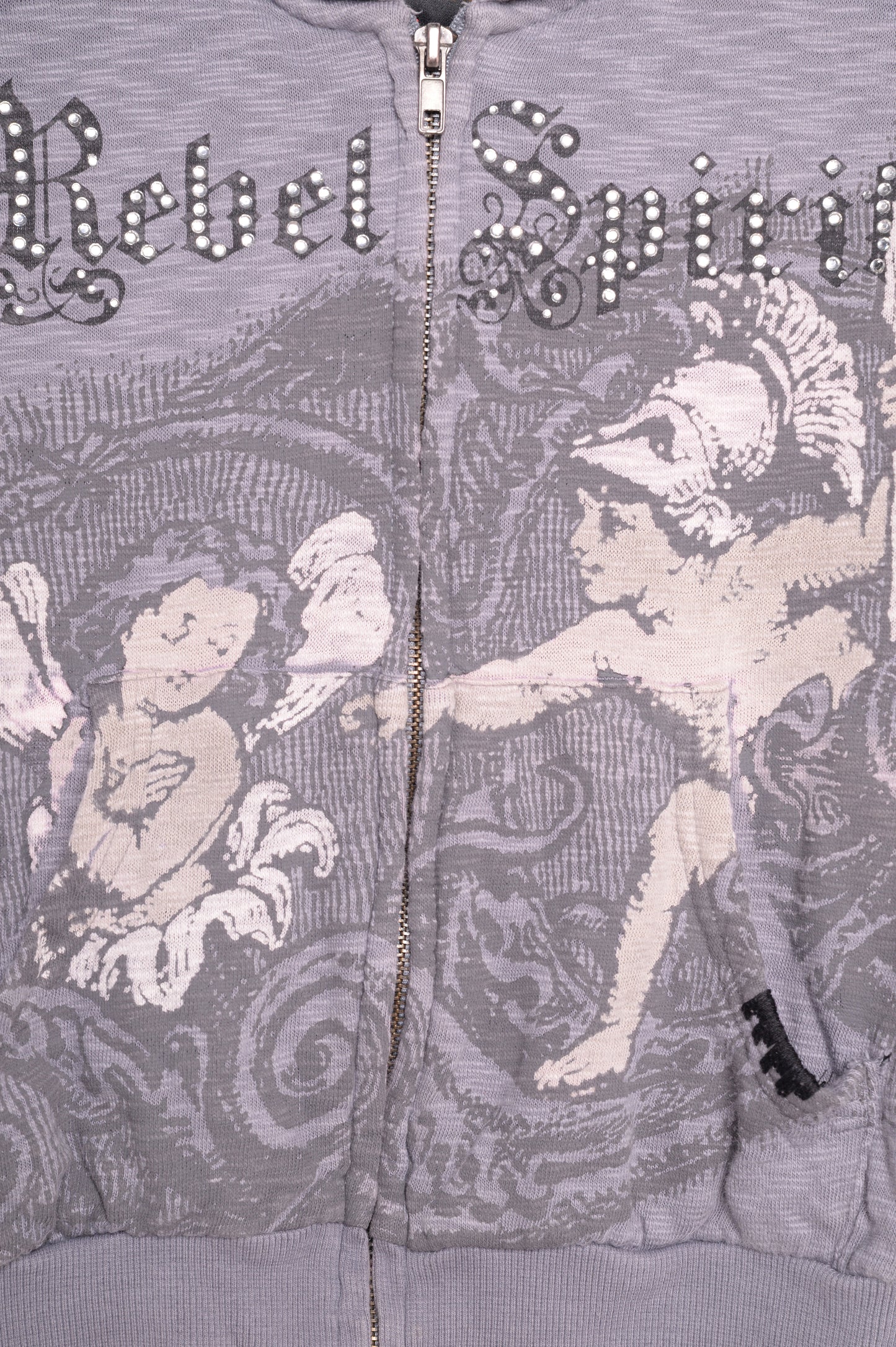 Y2K Rebel Spirit Rhinestone Sweatshirt