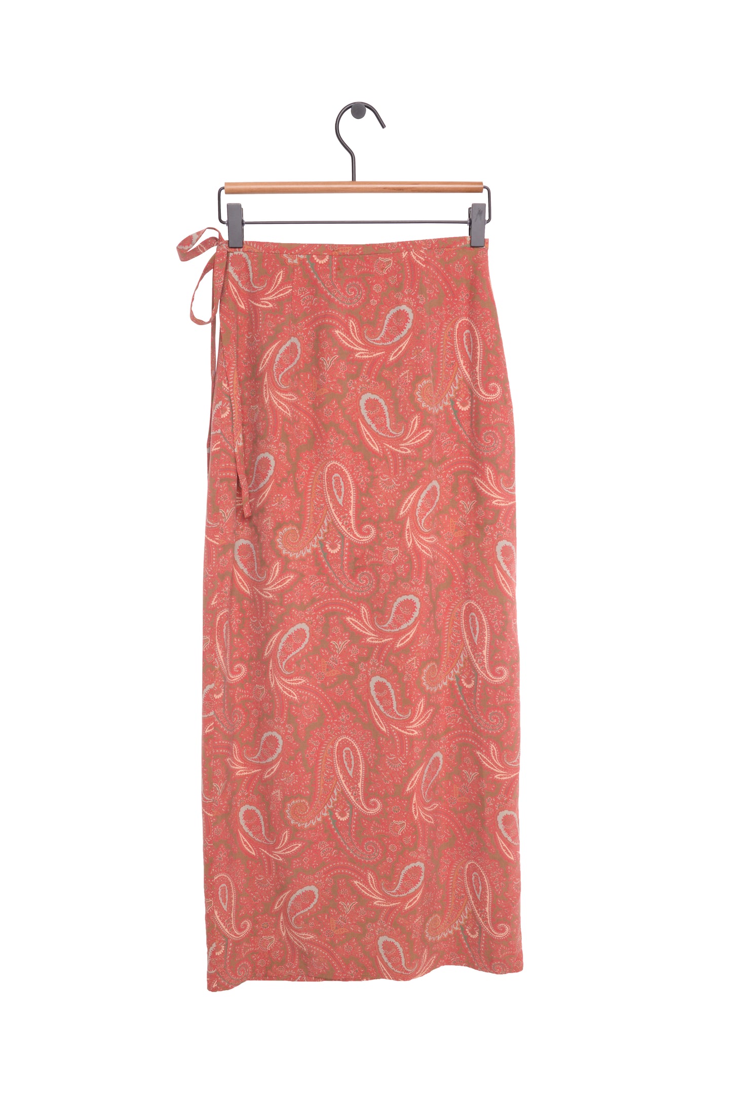 1990s Silk Paisley Wrap Skirt