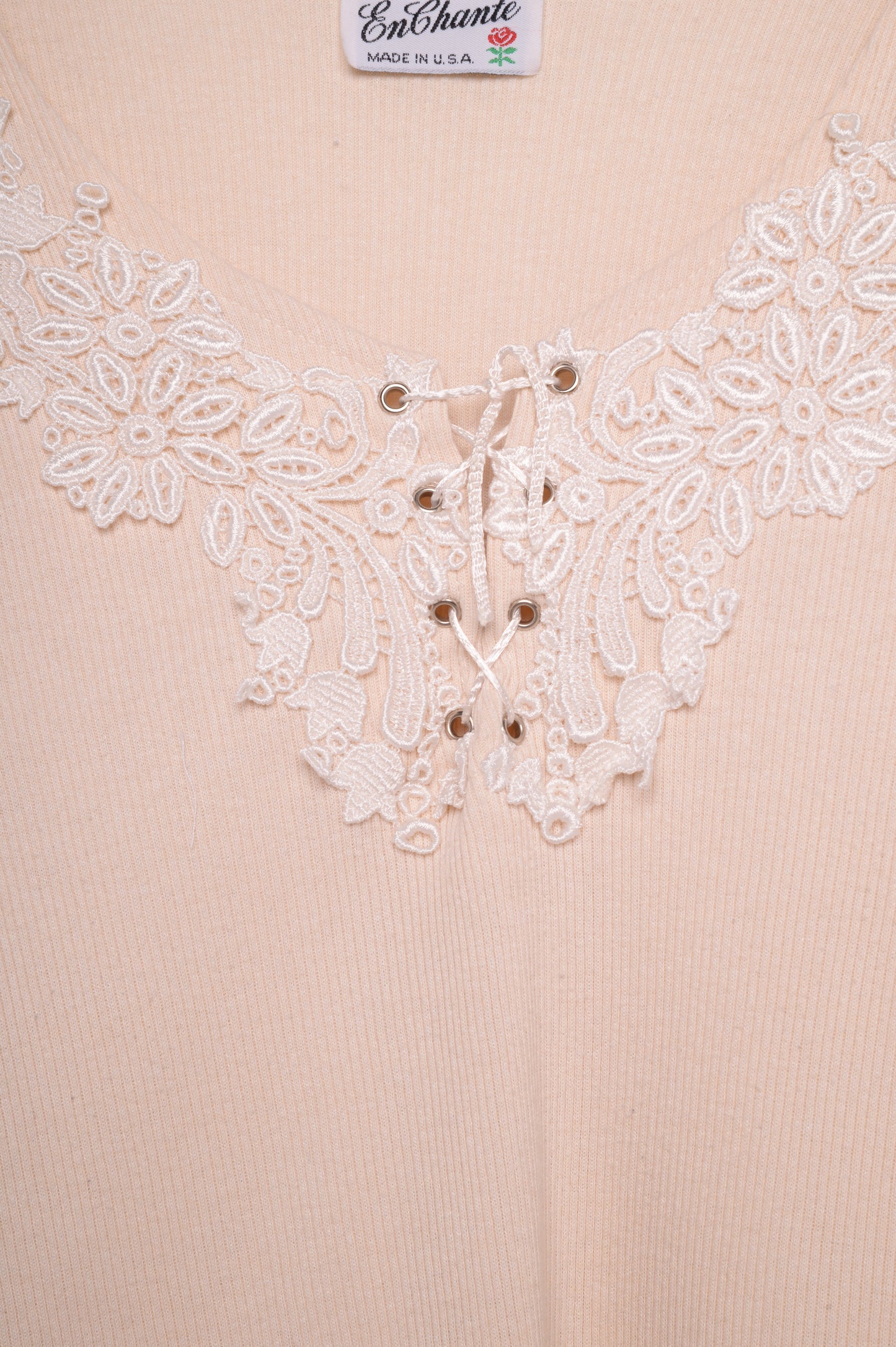 1990s Embroidered Ribbed Top USA