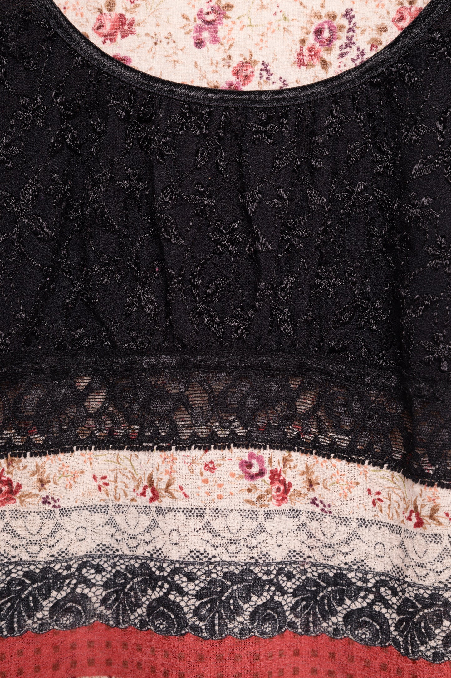 Y2K Floral Patchwork Top USA